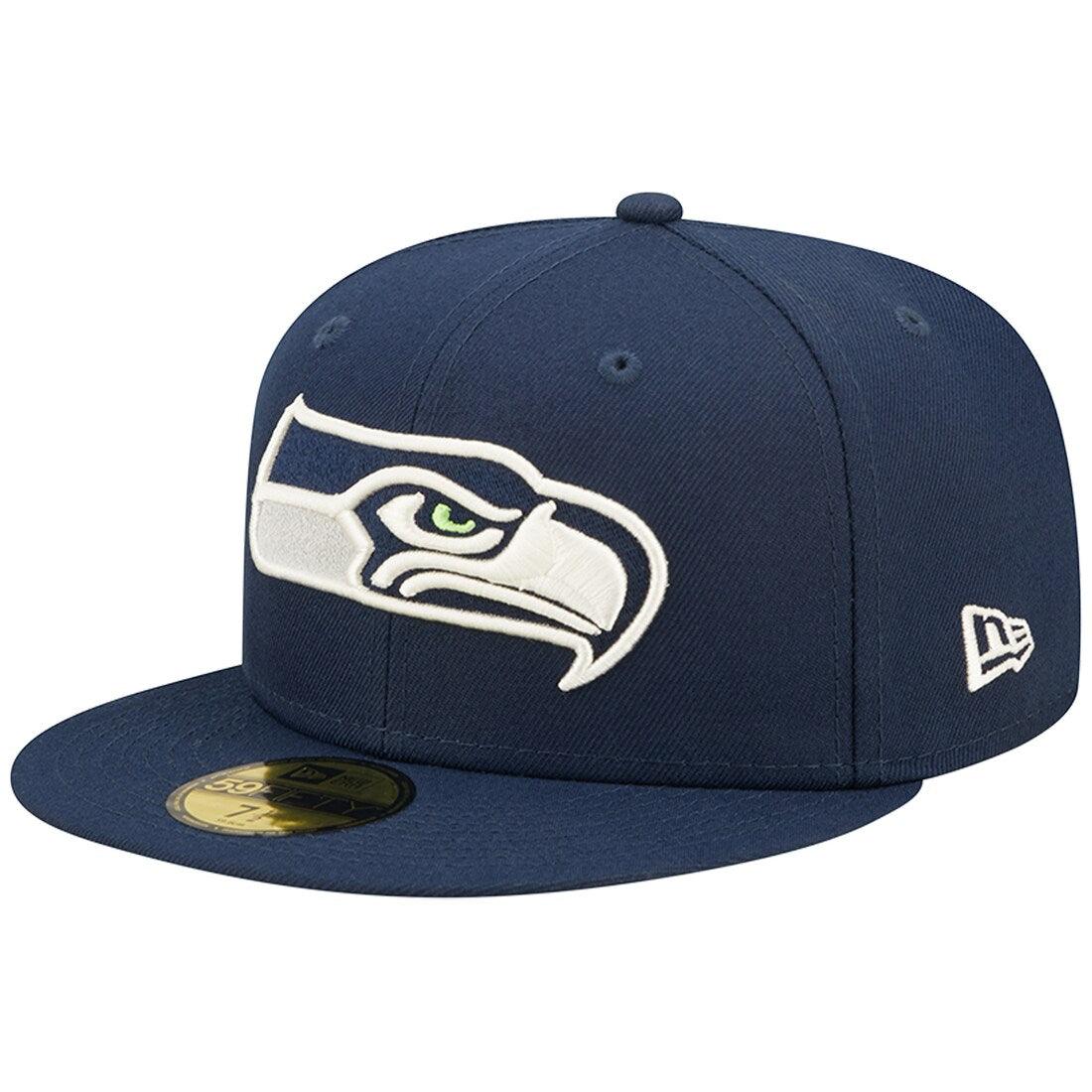 New Era Caps Seattle Seahawks New Era NFL Pop Sweat 59FIFTY Fitted Hat - Navy