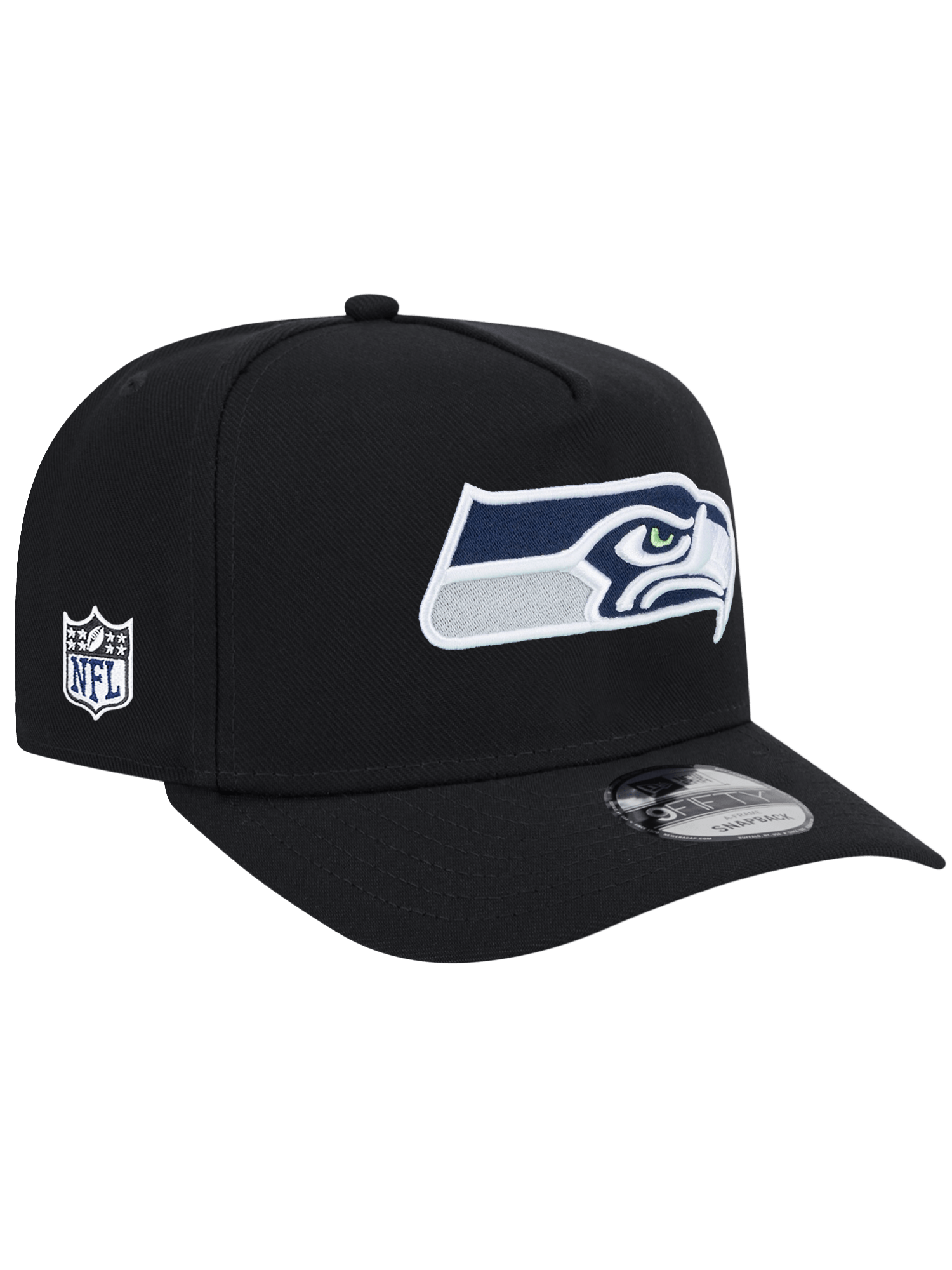 New Era Caps Seattle Seahawks New Era NFL Team 9FIFTY A-Frame Pre-Curved Snapback Hat - Black