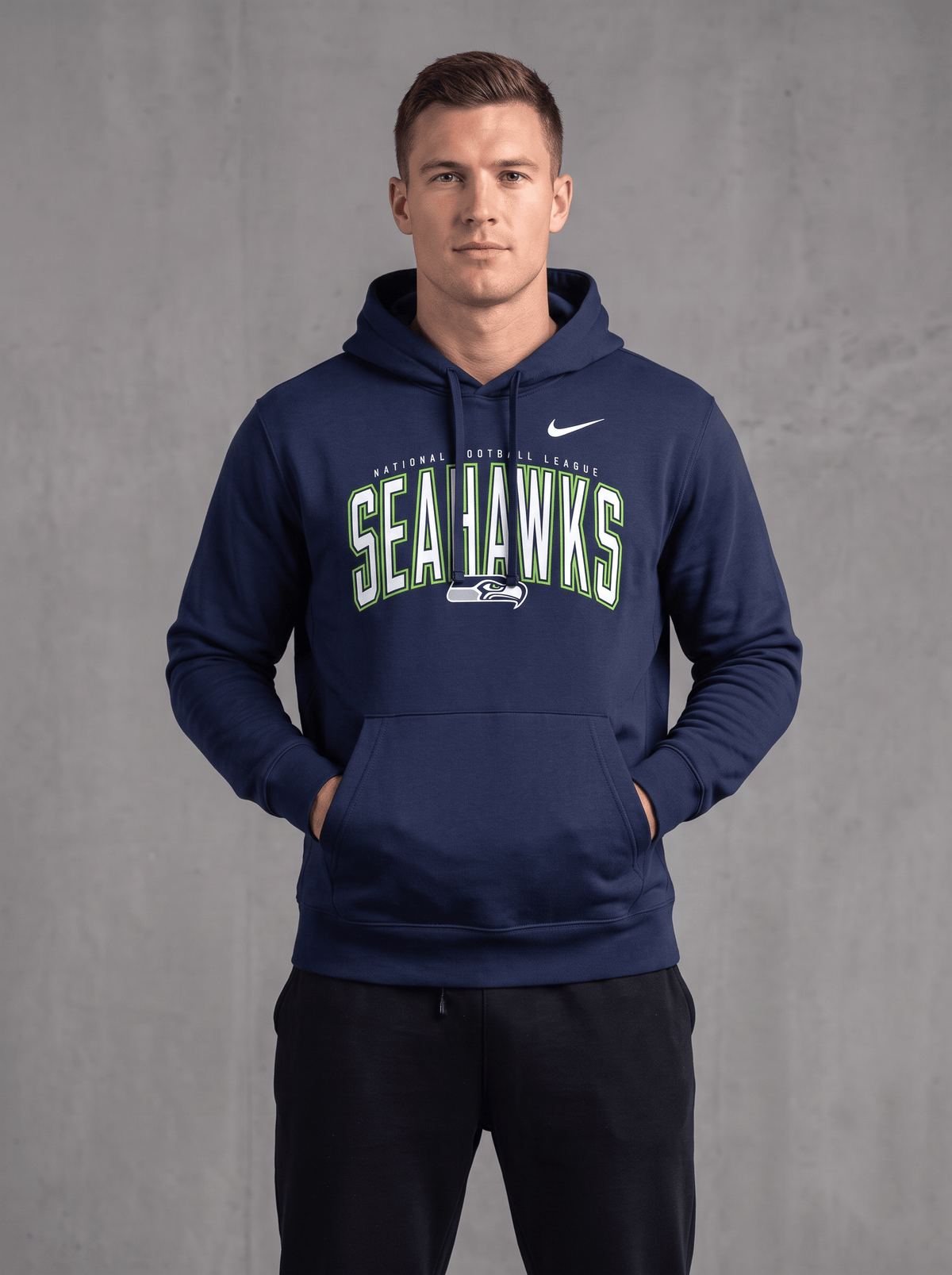 Nike Jumpers Seattle Seahawks Nike NFL Expect Victory Hoodie Jumper - Navy