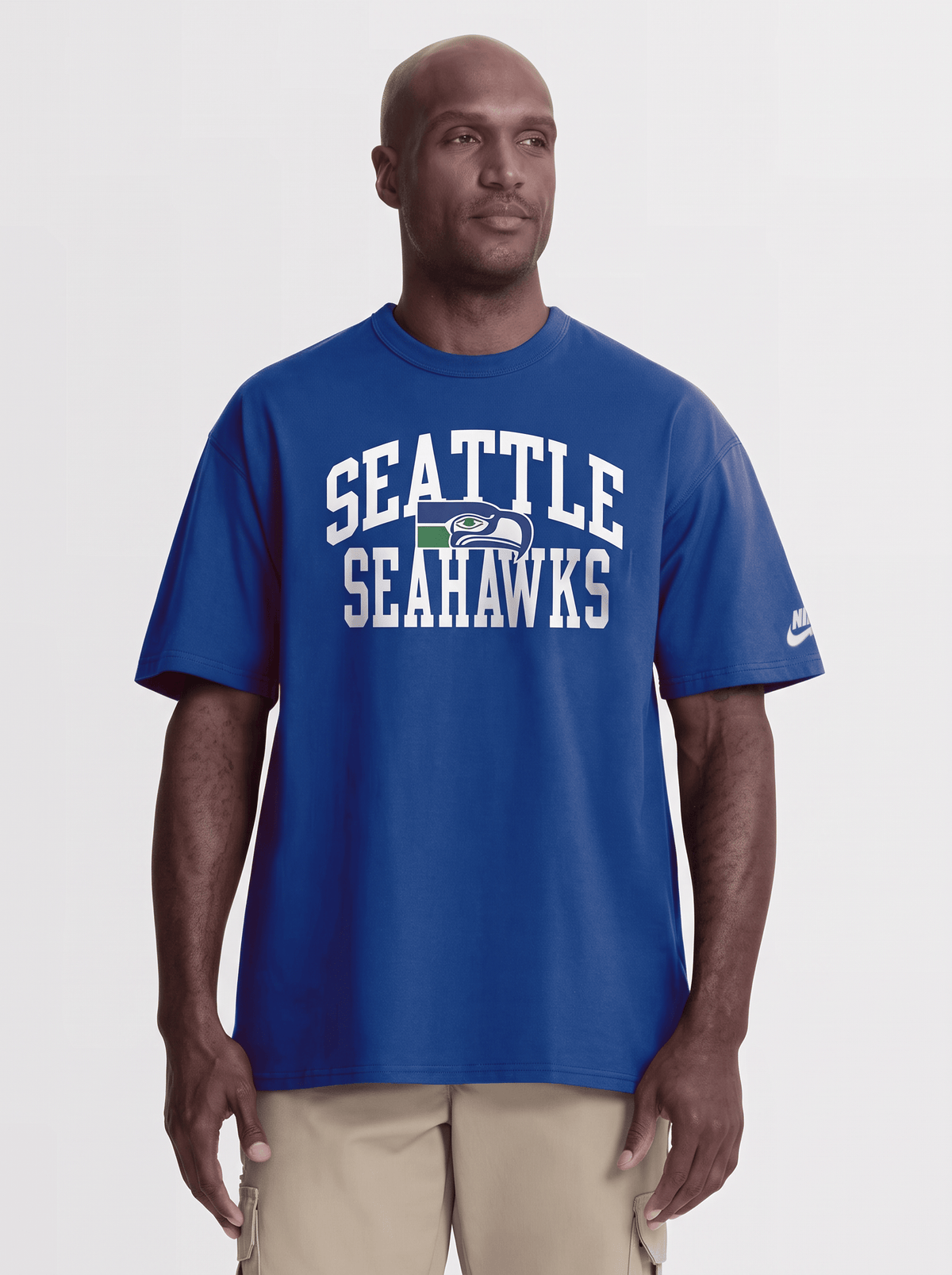 Nike T-Shirts Seattle Seahawks Nike NFL Rewind Max90 Heavyweight T-Shirt - Blue