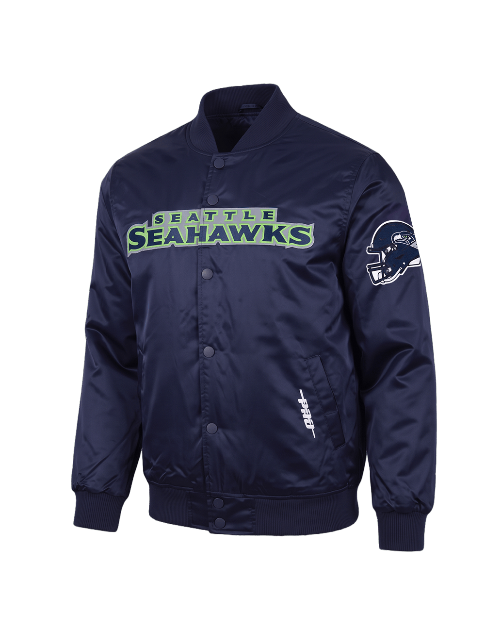 Pro Standard Jackets Seattle Seahawks Pro Standard NFL Big Logo Lightweight Satin Jacket - Navy