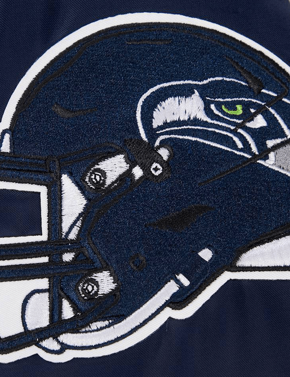 Pro Standard Jackets Seattle Seahawks Pro Standard NFL Big Logo Lightweight Satin Jacket - Navy