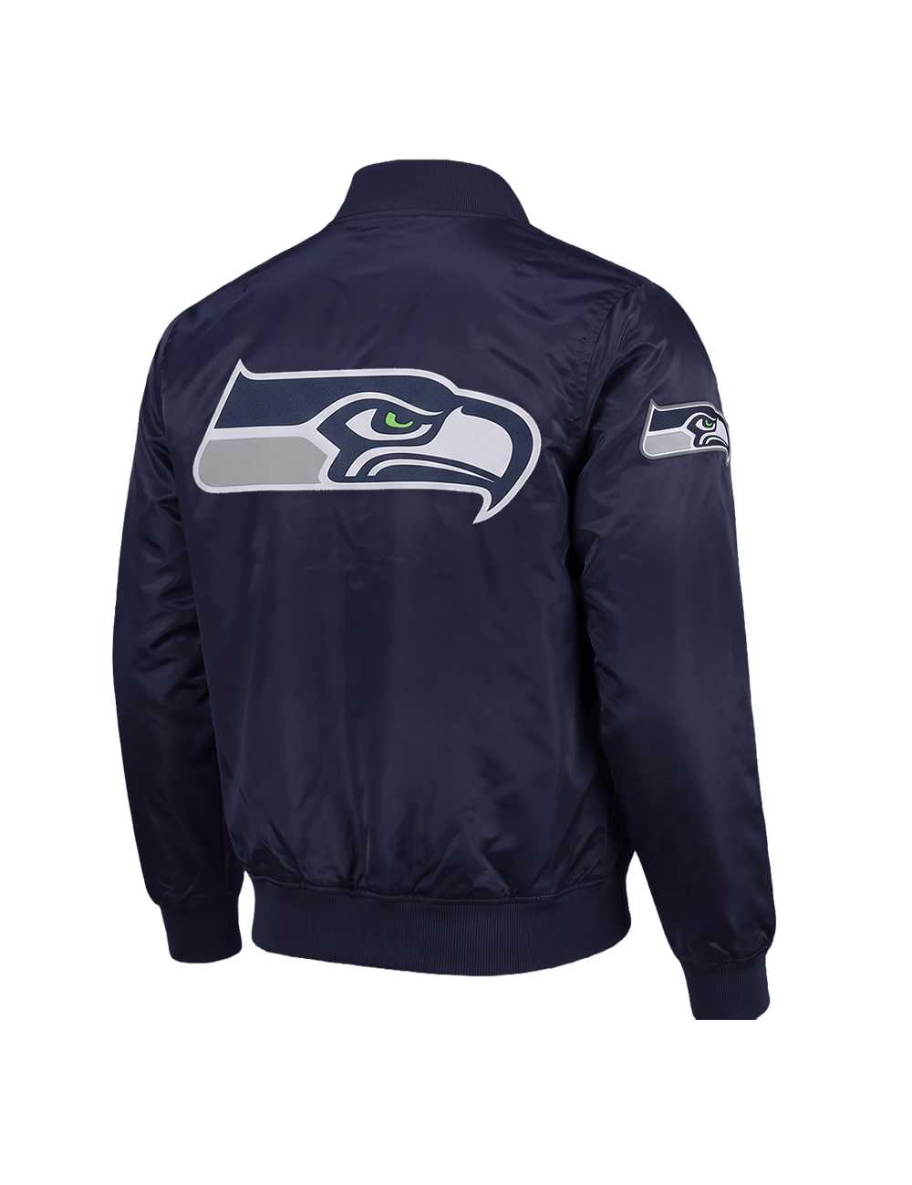 Pro Standard Jackets Seattle Seahawks Pro Standard NFL Big Logo Lightweight Satin Jacket - Navy