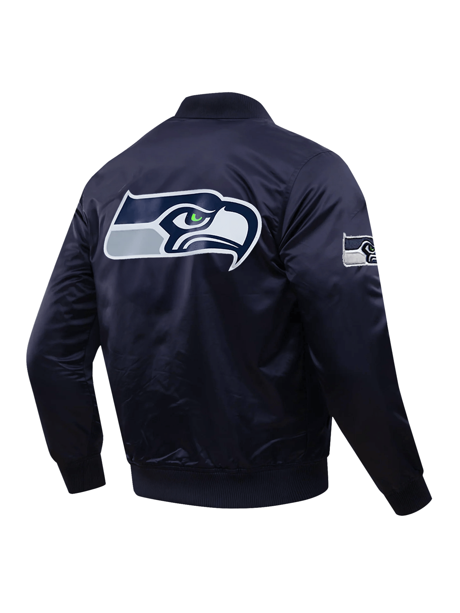 Pro Standard Jackets Seattle Seahawks Pro Standard NFL Team Classic Satin Button Jacket - Navy
