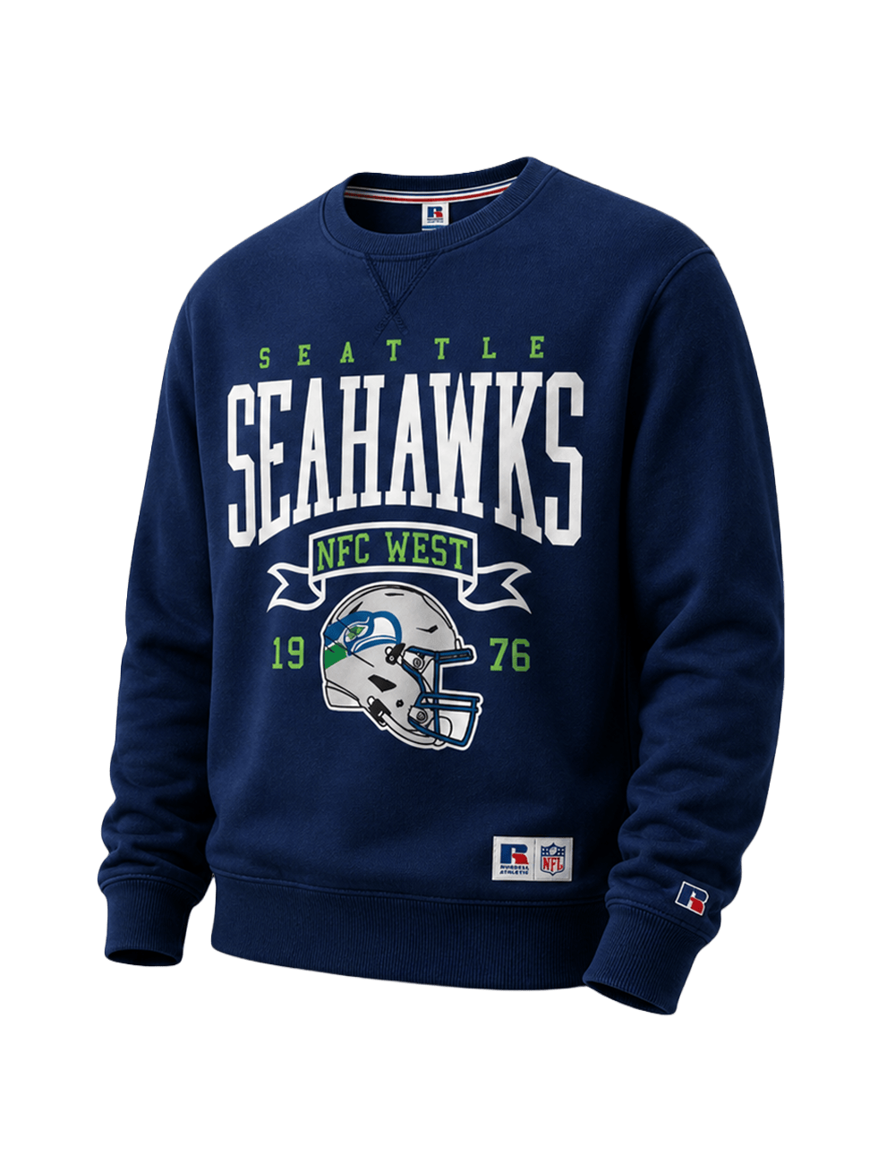 Russell Athletic Jumpers Seattle Seahawks Russell Athletic NFL Est Banner Crew Jumper - Navy