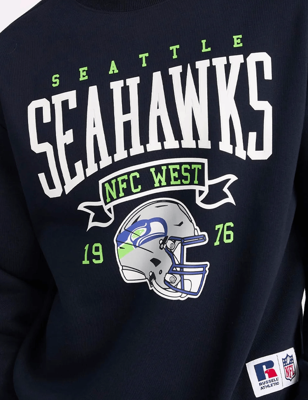 Russell Athletic Jumpers Seattle Seahawks Russell Athletic NFL Est Banner Crew Jumper - Navy