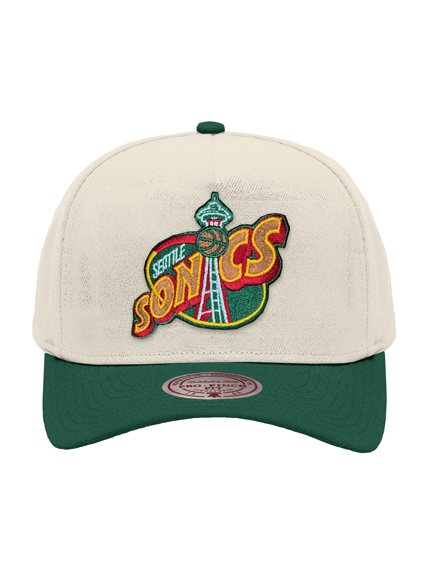 Mitchell And Ness Caps Seattle Supersonics Mitchell & Ness NBA HWC 2T Pro Pinch Snapback Hat - Cream