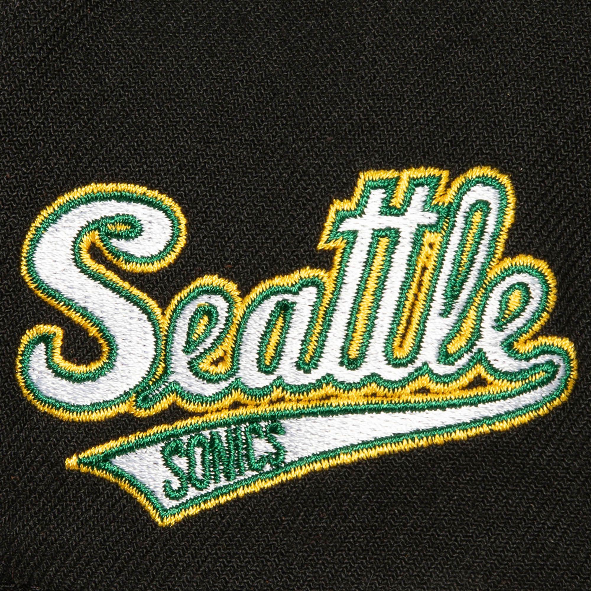 Mitchell And Ness Caps Seattle Supersonics Mitchell & Ness NBA HWC Icon Pro Crown Snapback Hat - Black