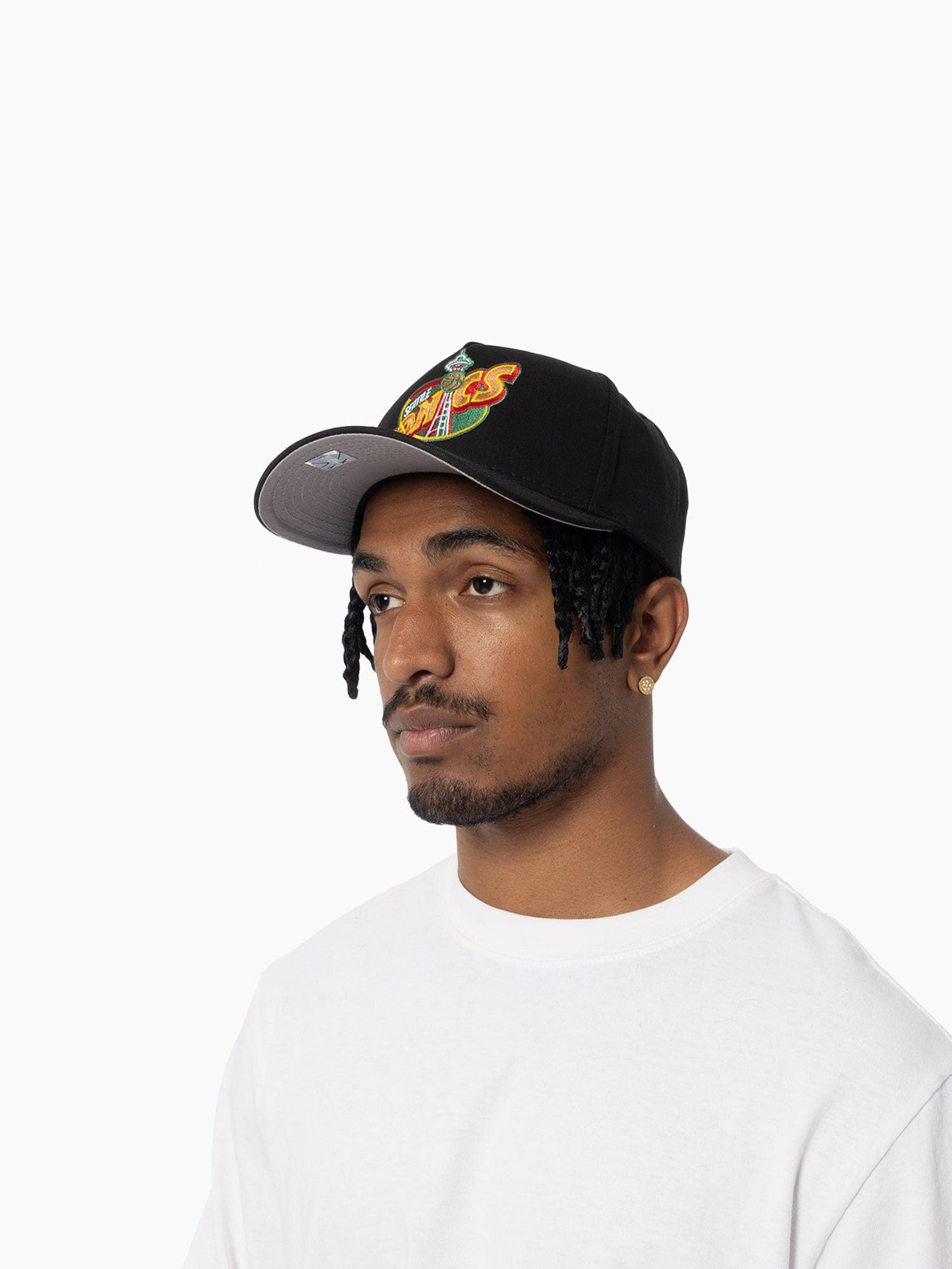 Mitchell And Ness Caps Seattle Supersonics Mitchell & Ness NBA HWC Pro Pinch Snapback Hat - Black