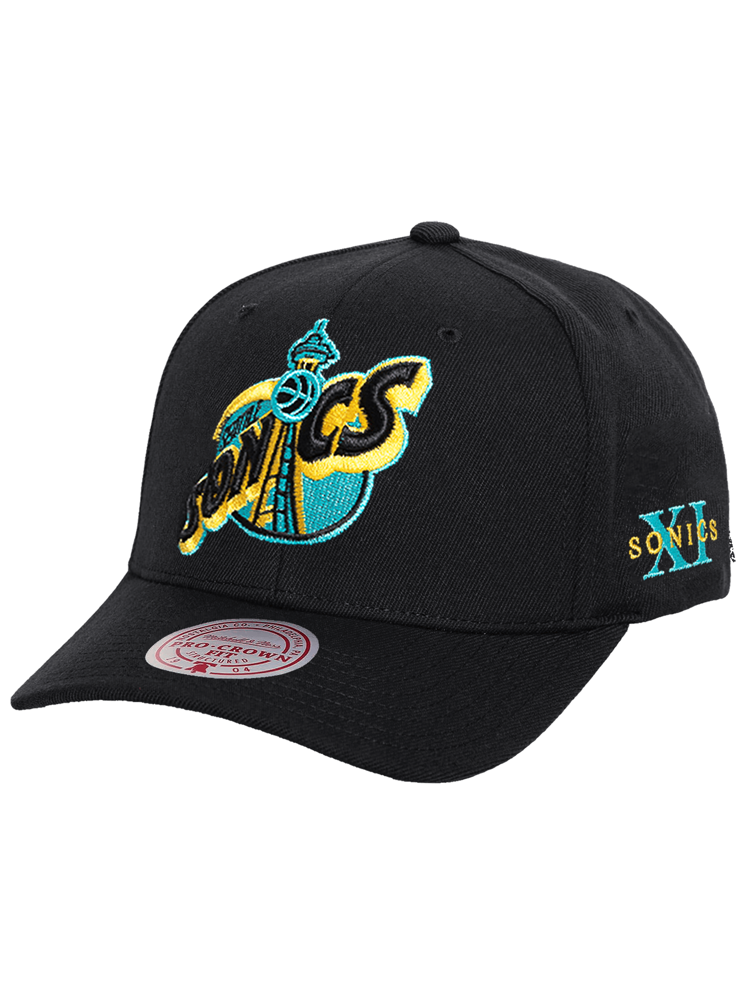 Mitchell And Ness Caps Seattle Supersonics Mitchell & Ness NBA Ice Cold Pro Crown Snapback Hat - Black