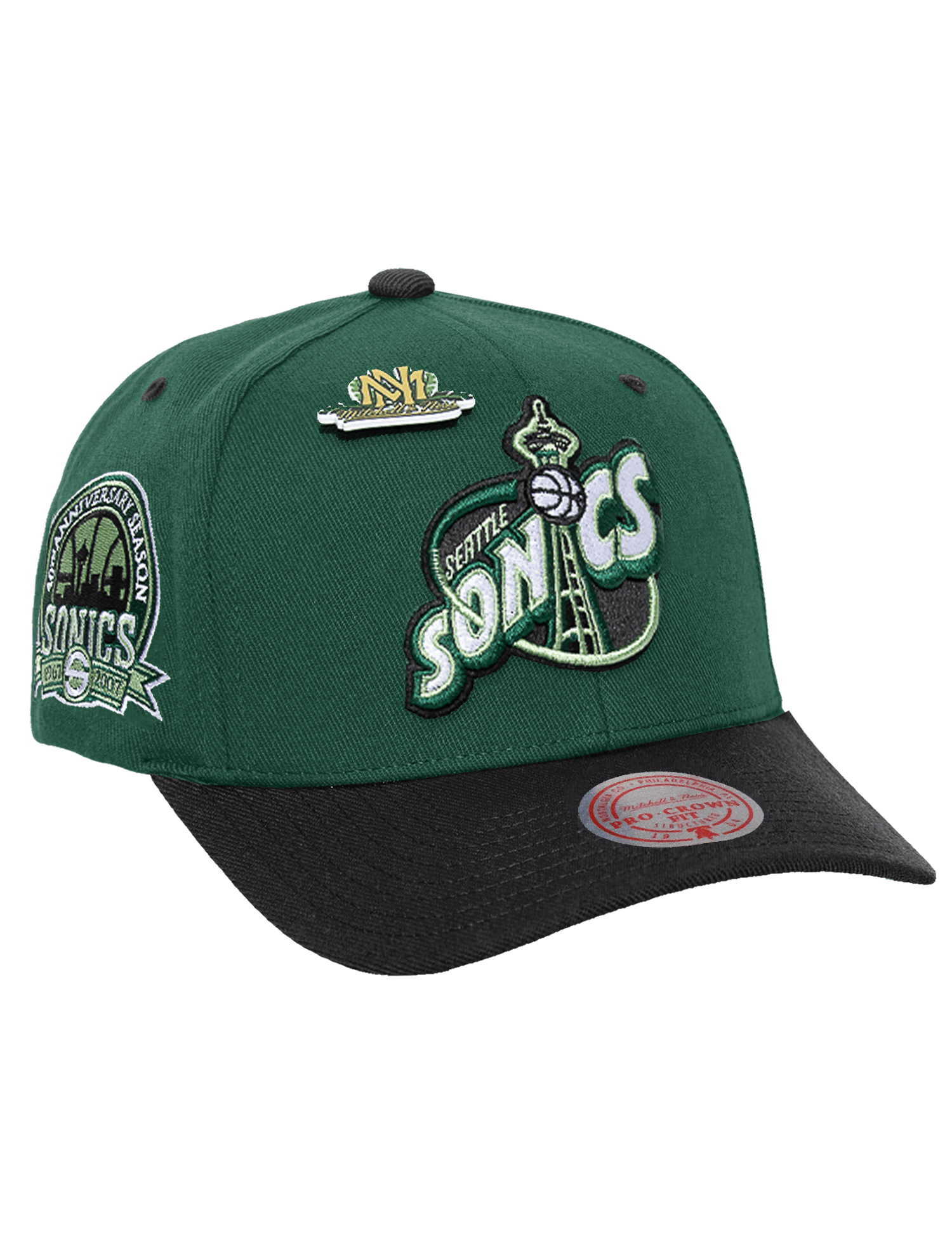Mitchell And Ness Caps Seattle Supersonics Mitchell & Ness NBA Jungle Pro Crown Snapback Hat - Green