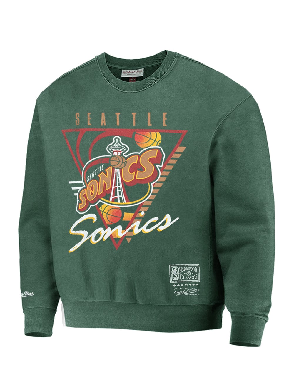 Mitchell And Ness Jumpers Seattle Supersonics Mitchell & Ness NBA Tri Logo Vintage Crew Jumper - Green