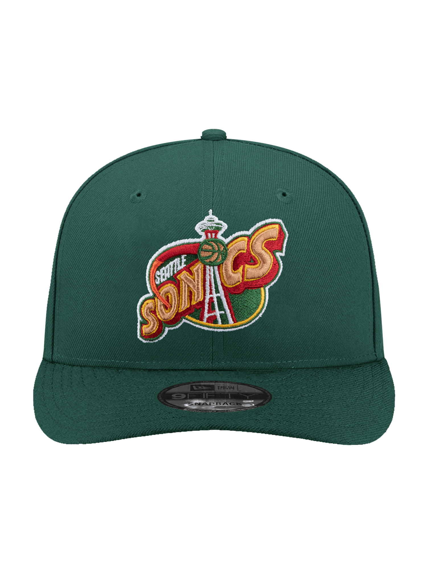 New Era Caps Seattle Supersonics New Era NBA HWC 9FIFTY Pre-Curved Snapback Hat - Dark Green