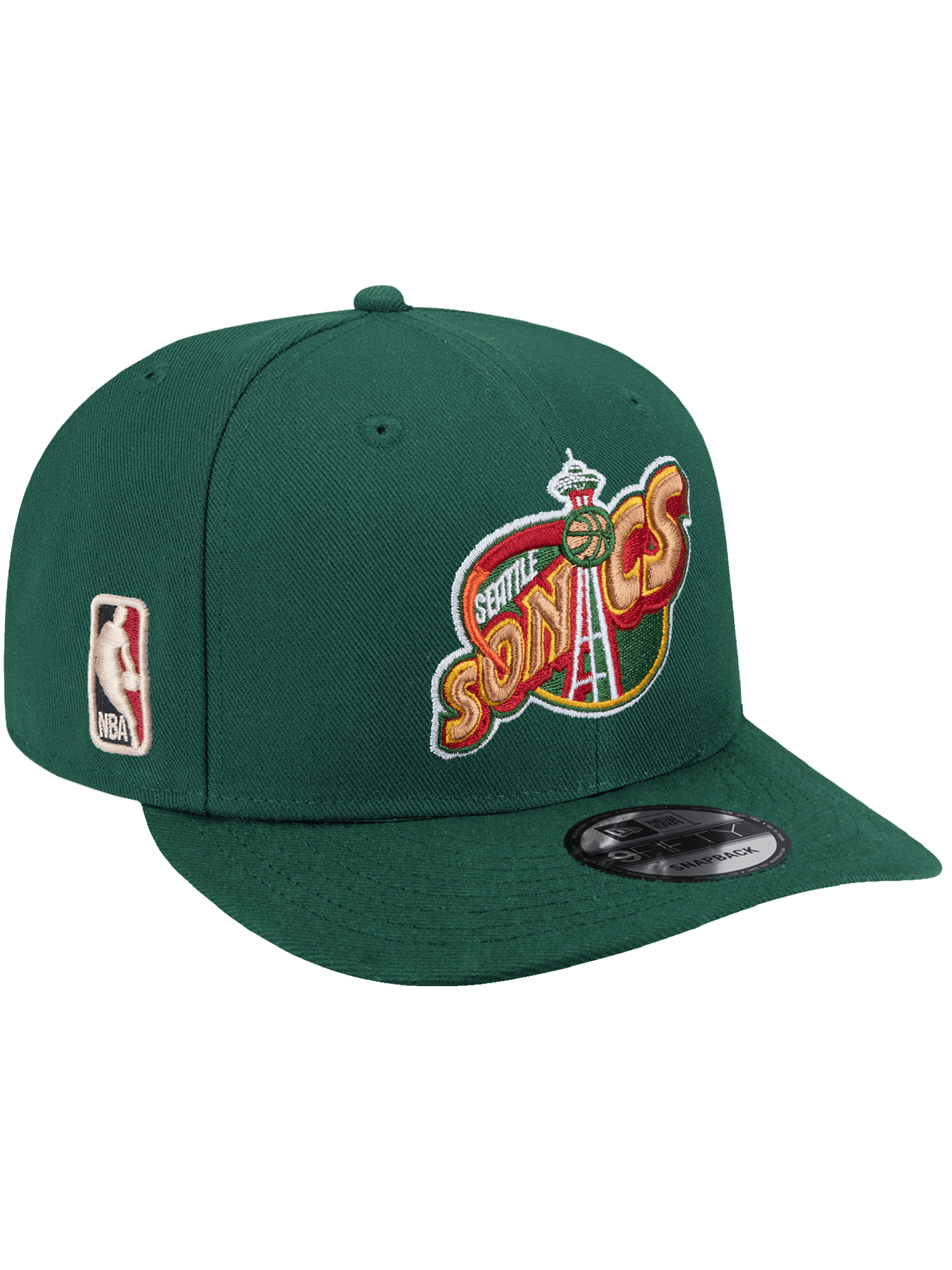 New Era Caps Seattle Supersonics New Era NBA HWC 9FIFTY Pre-Curved Snapback Hat - Dark Green