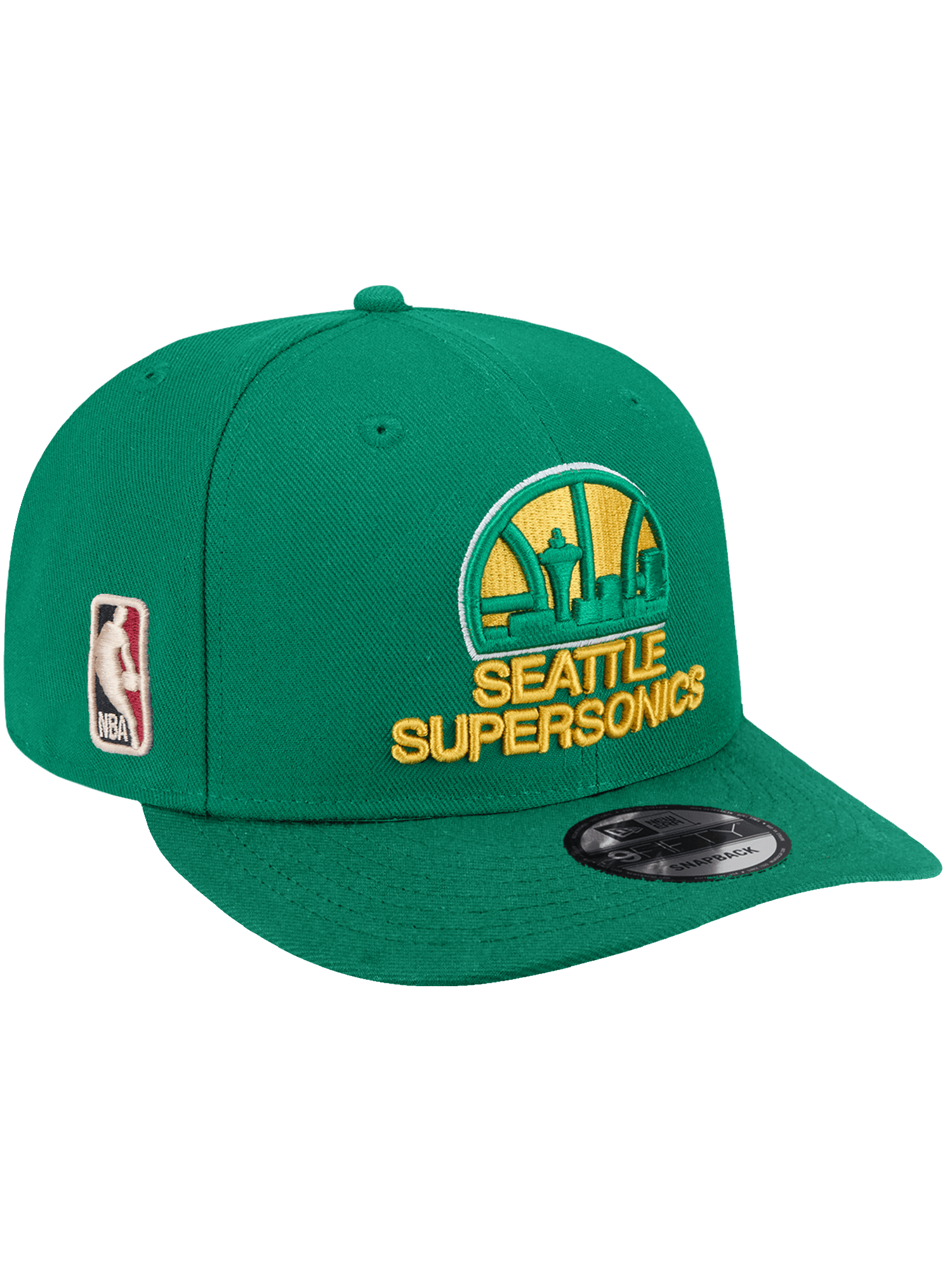 New Era Caps Seattle Supersonics New Era NBA HWC 9FIFTY Pre-Curved Snapback Hat - Light Green
