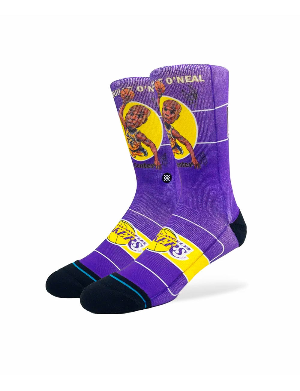 Stance Socks Large (9-12 US) Shaquille O'Neal Los Angeles Lakers Stance NBA Retro Big Head Crew Socks