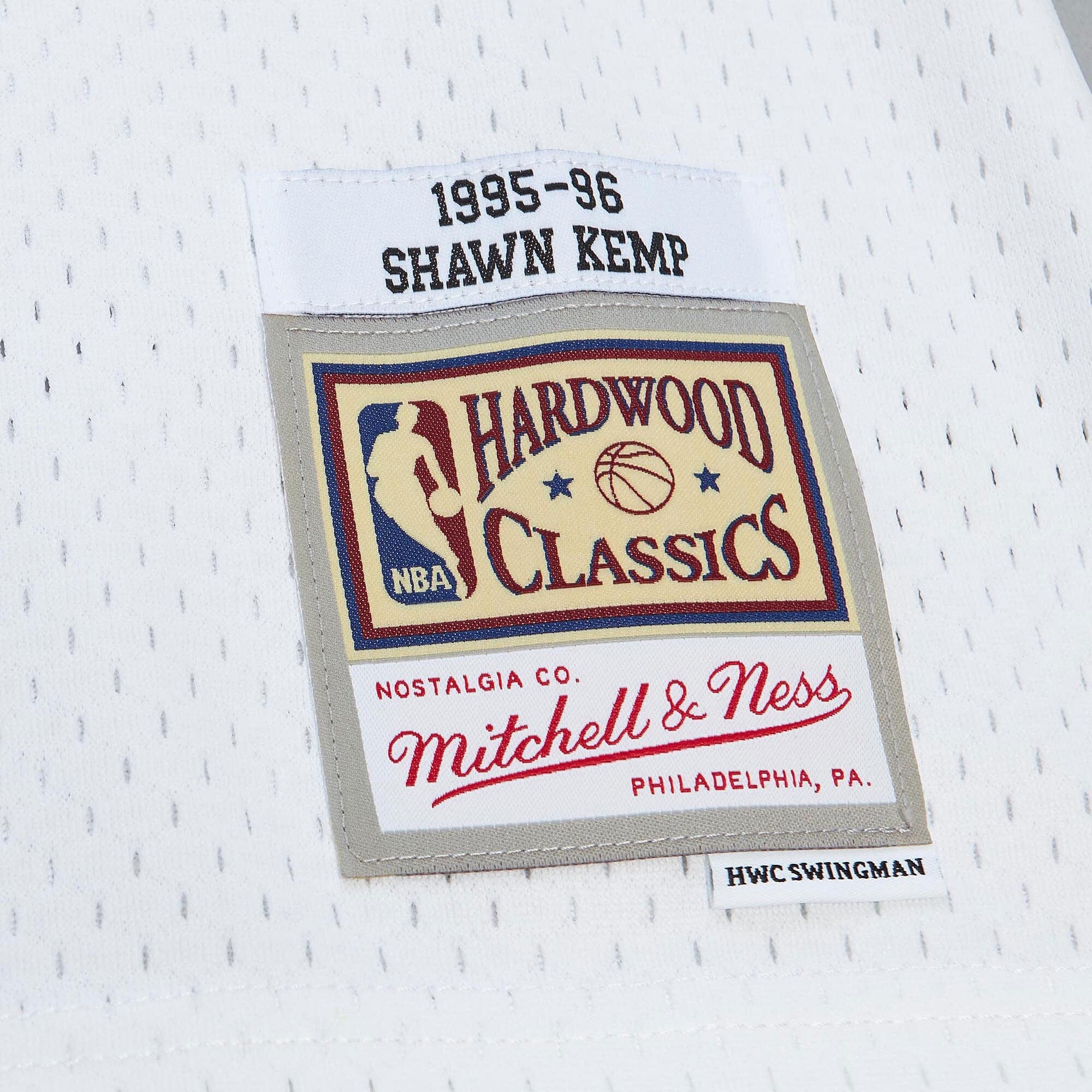 Mitchell And Ness Jerseys Shawn Kemp Seattle Supersonics Mitchell & Ness NBA 95-96 Swingman Jersey - White