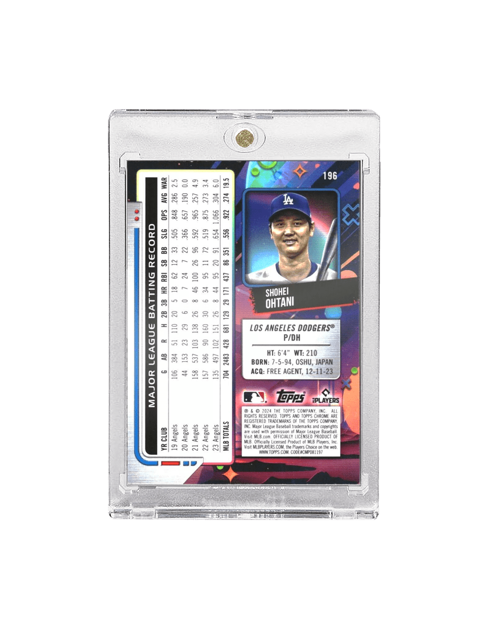 Topps Cards Shohei Ohtani Los Angeles Dodgers Topps MLB 24 Cosmic Chrome Card