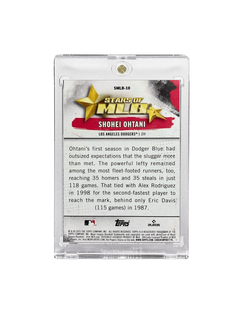Topps Cards Shohei Ohtani Los Angeles Dodgers Topps MLB 25 Stars Of The MLB Card