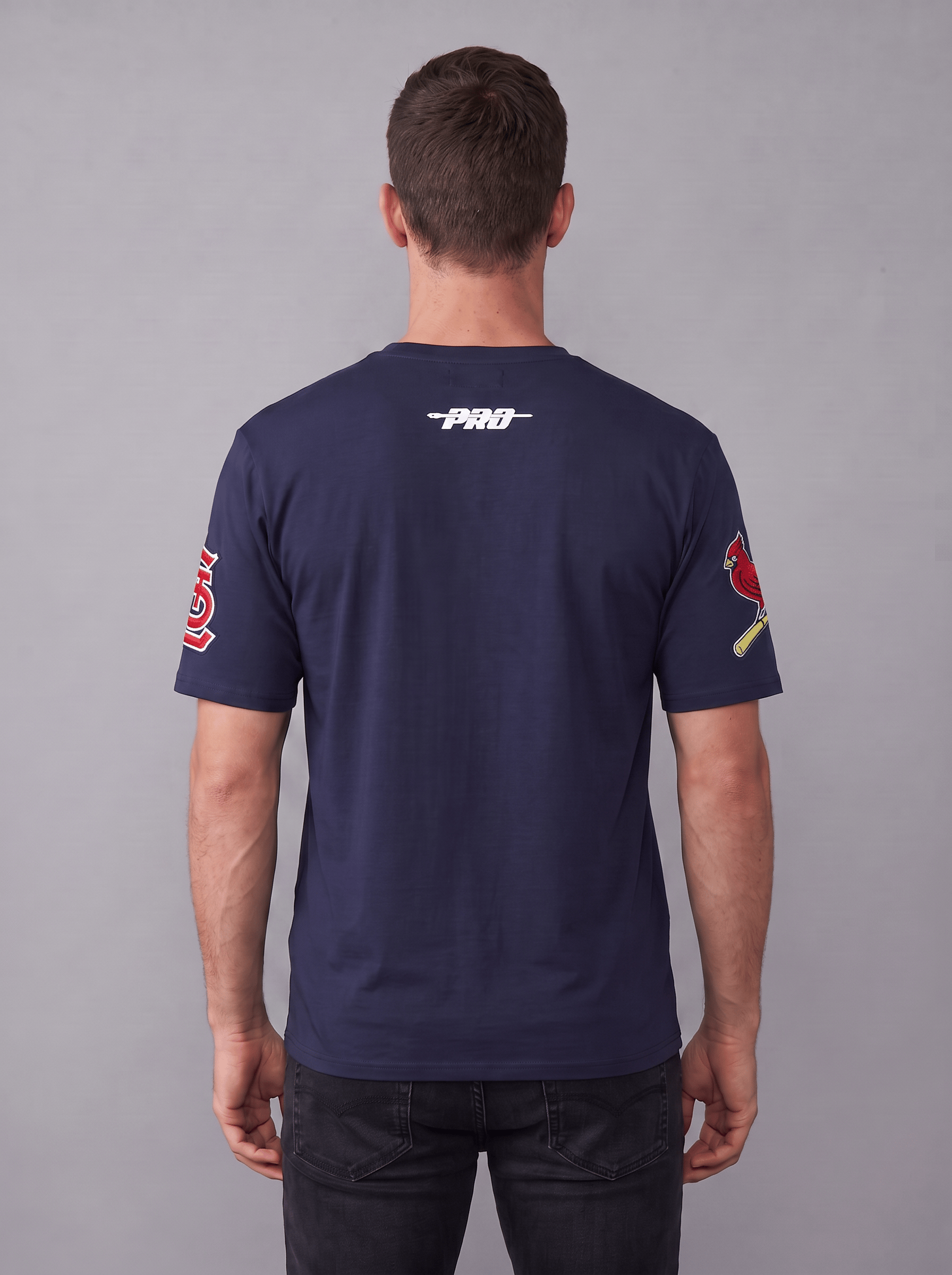 Pro Standard T-Shirts St. Louis Cardinals Pro Standard MLB Team Classic Chenille Flex T-Shirt - Navy