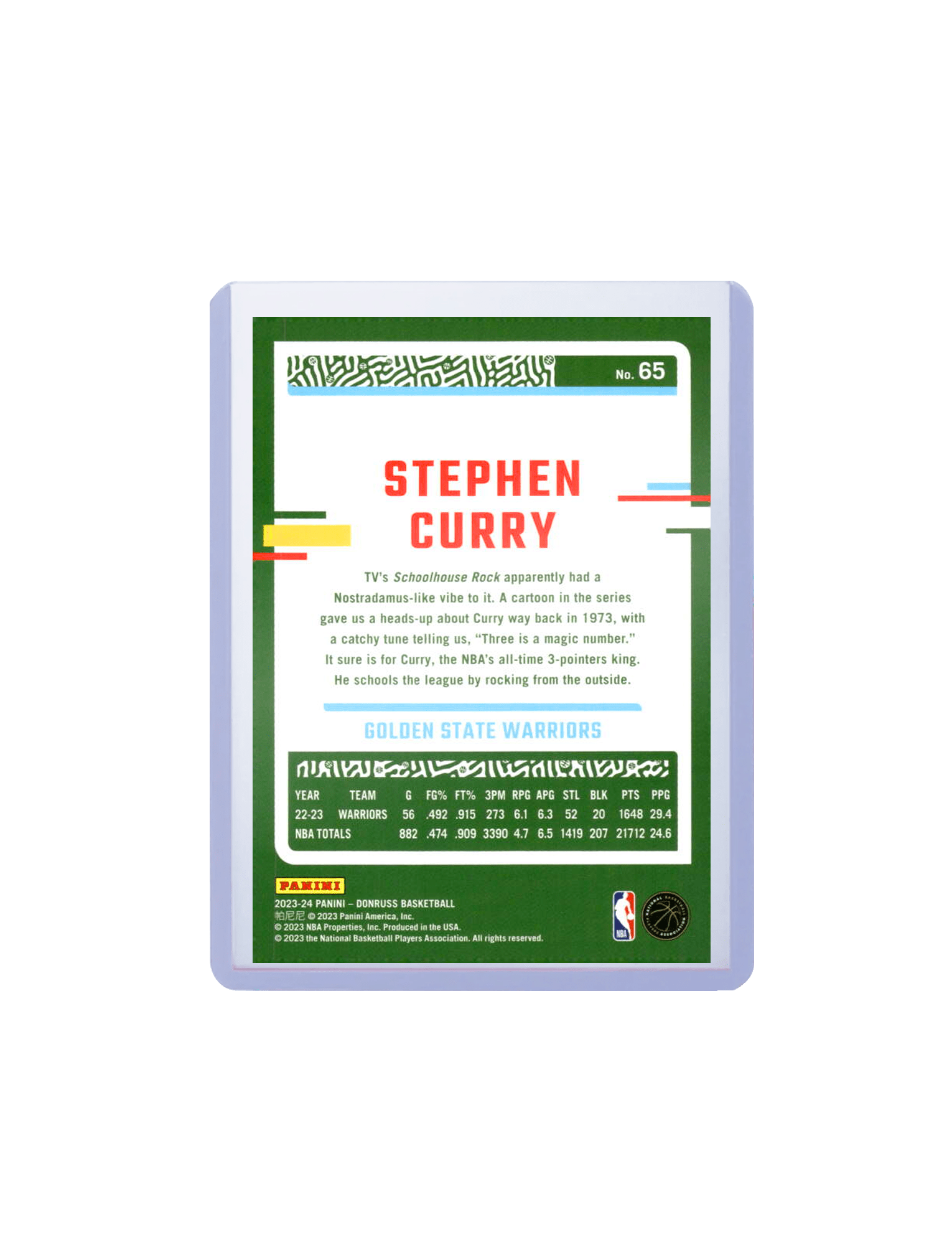 Panini Cards Steph Curry Golden State Warriors Panini NBA 23-24 Donruss Base Card