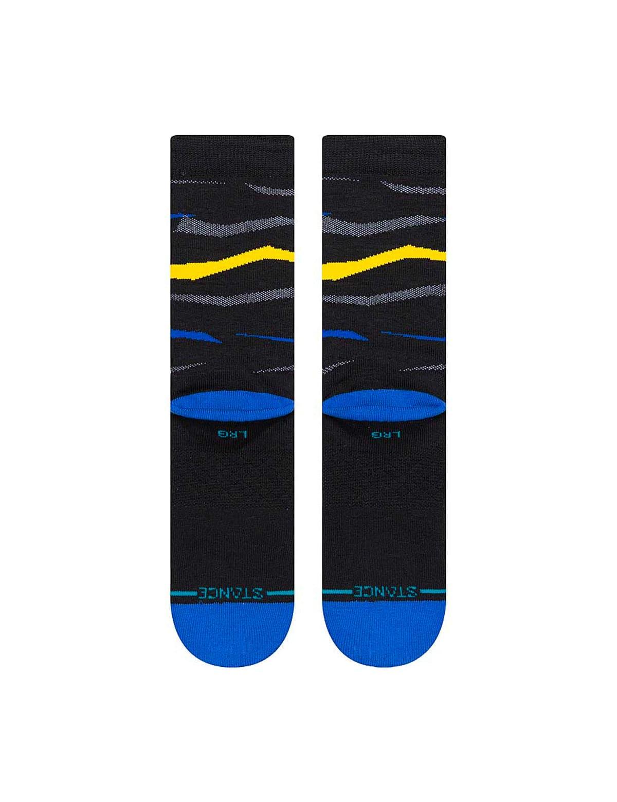 Stance Socks Large (9-12 US) Steph Curry Golden State Warriors Stance NBA Faxed Crew Socks - Black