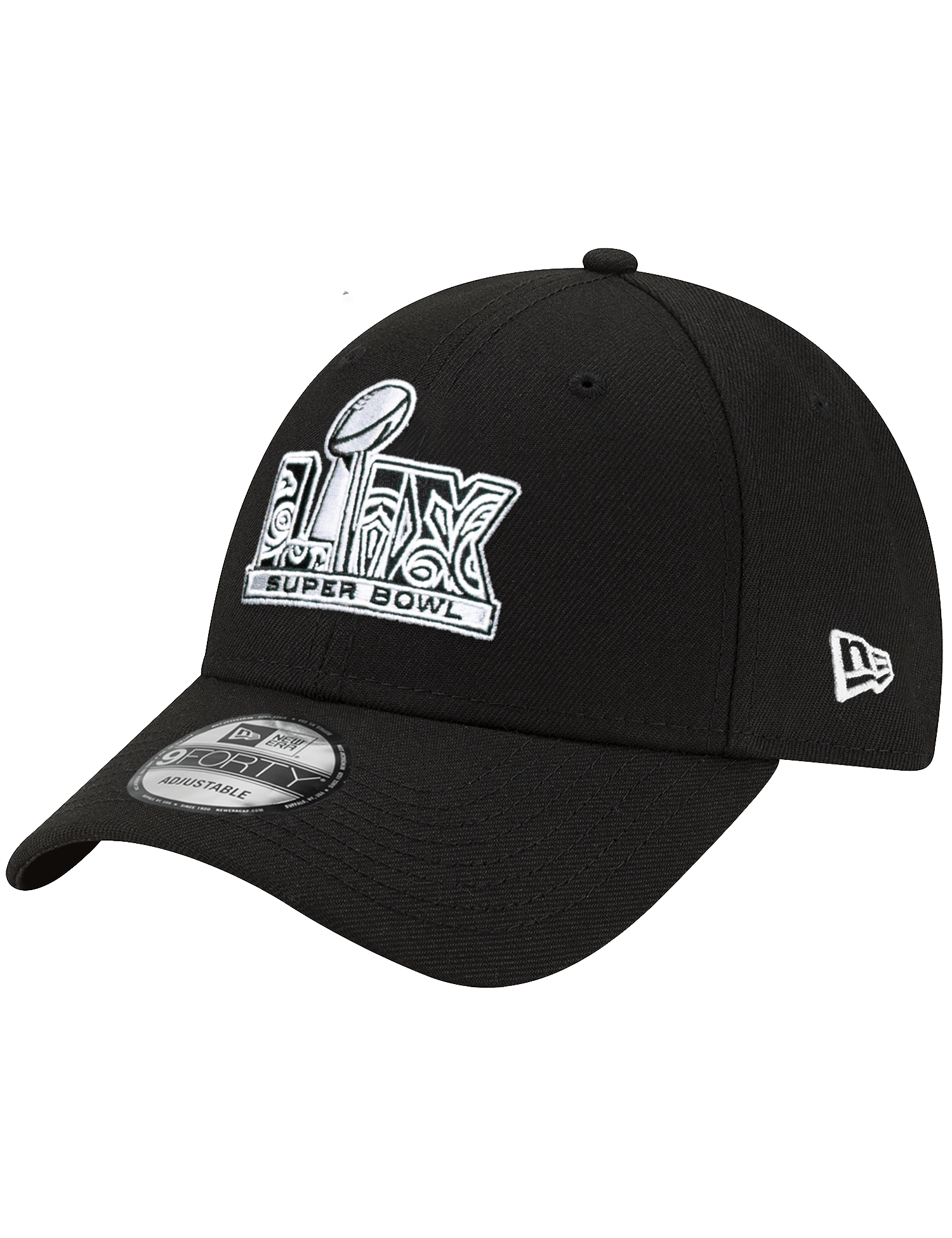 New Era Caps Super Bowl LIX New Era NFL BW Logo 9FORTY Snapback Hat - Black