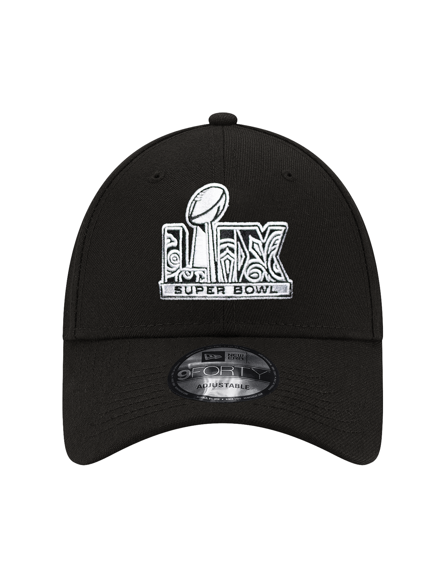 New Era Caps Super Bowl LIX New Era NFL BW Logo 9FORTY Snapback Hat - Black