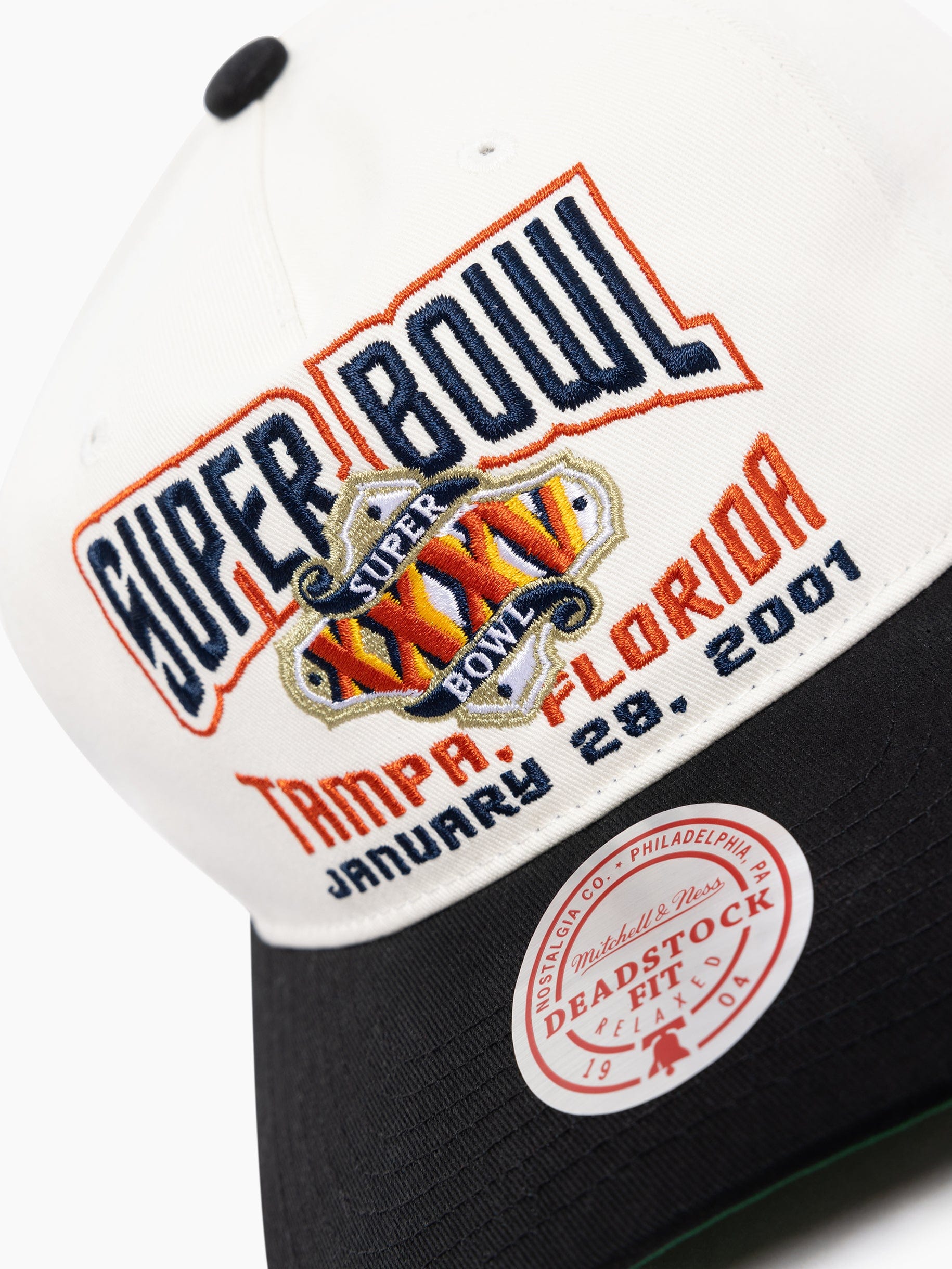 Mitchell And Ness Caps Super Bowl XXXV Mitchell & Ness NFL Origins Deadstock Snapback Hat - Cream