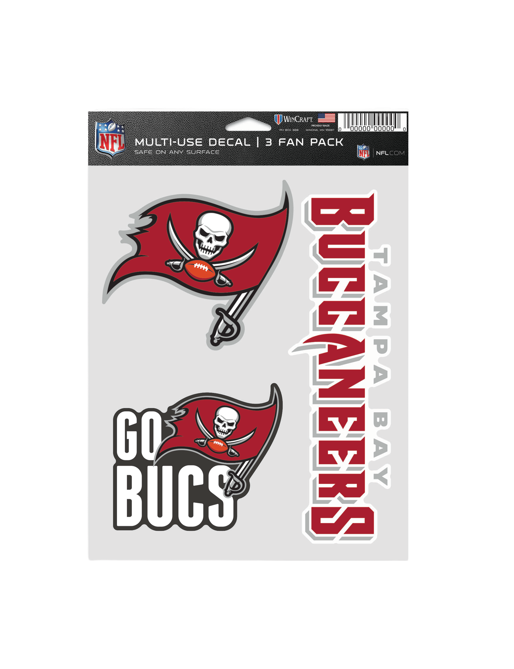 Wincraft Accessories Tampa Bay Buccaneers Wincraft NFL Team 3 Piece 5” x 7” Decal Set