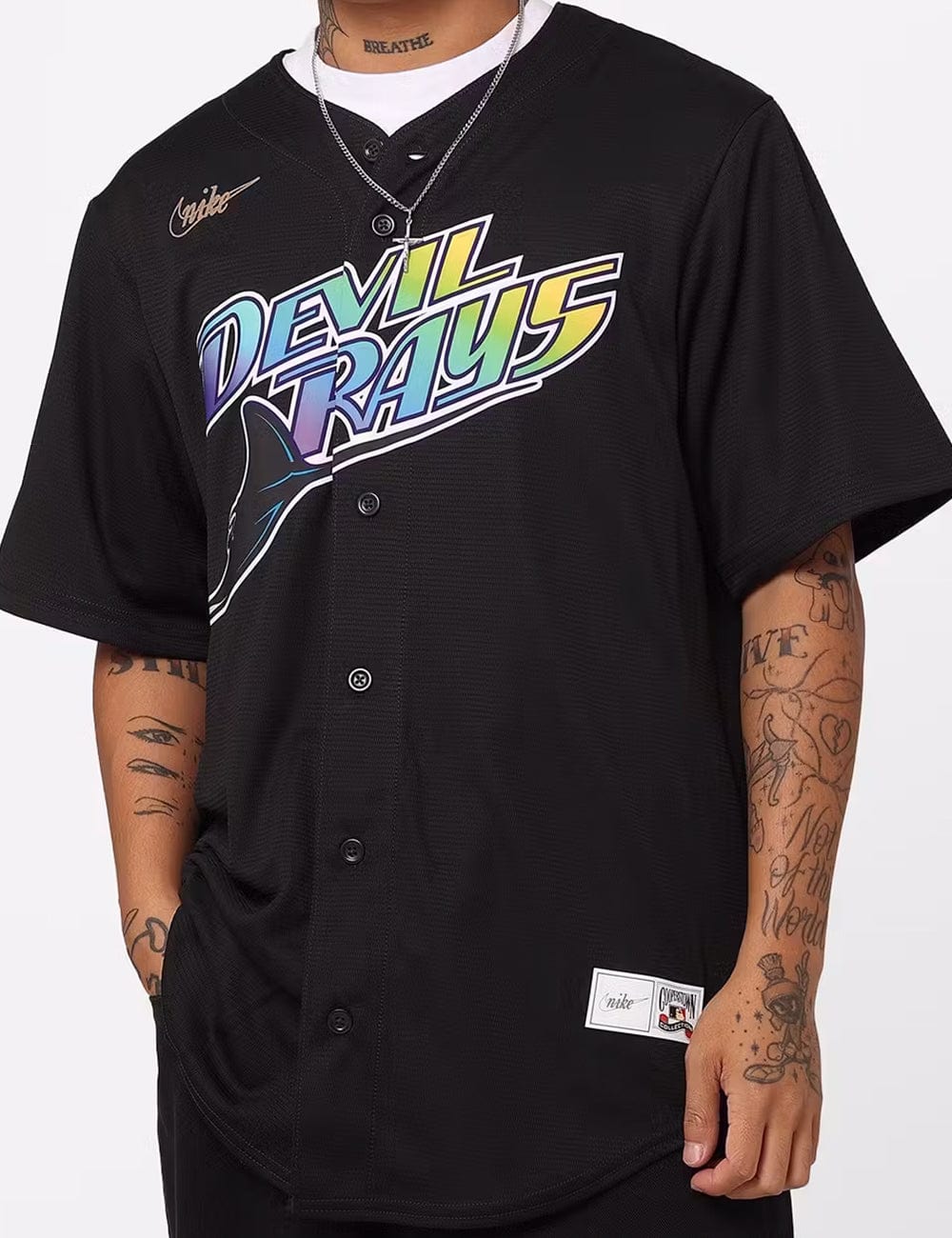 Nike Jerseys Tampa Bay Rays Nike MLB Cooperstown Replica Jersey - Black