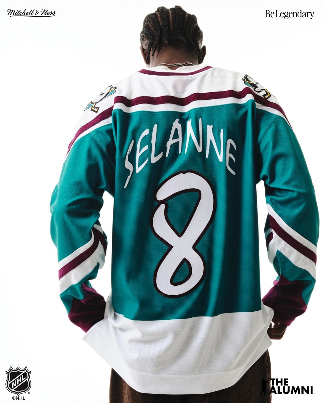 Mitchell And Ness Jerseys Teemu Selanne Anaheim Ducks Mitchell & Ness NHL 96 Alt Power Play Jersey - Teal