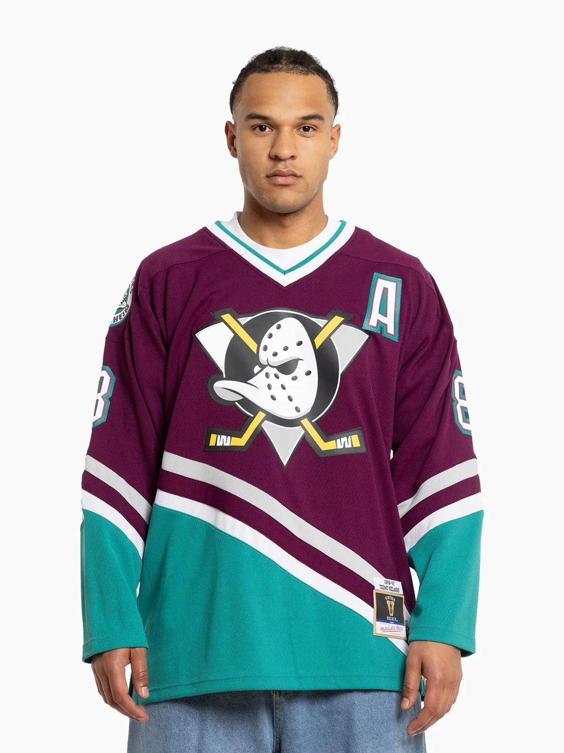 Mitchell And Ness Jerseys Teemu Selanne Anaheim Ducks Mitchell & Ness NHL 96 Blue Line Jersey