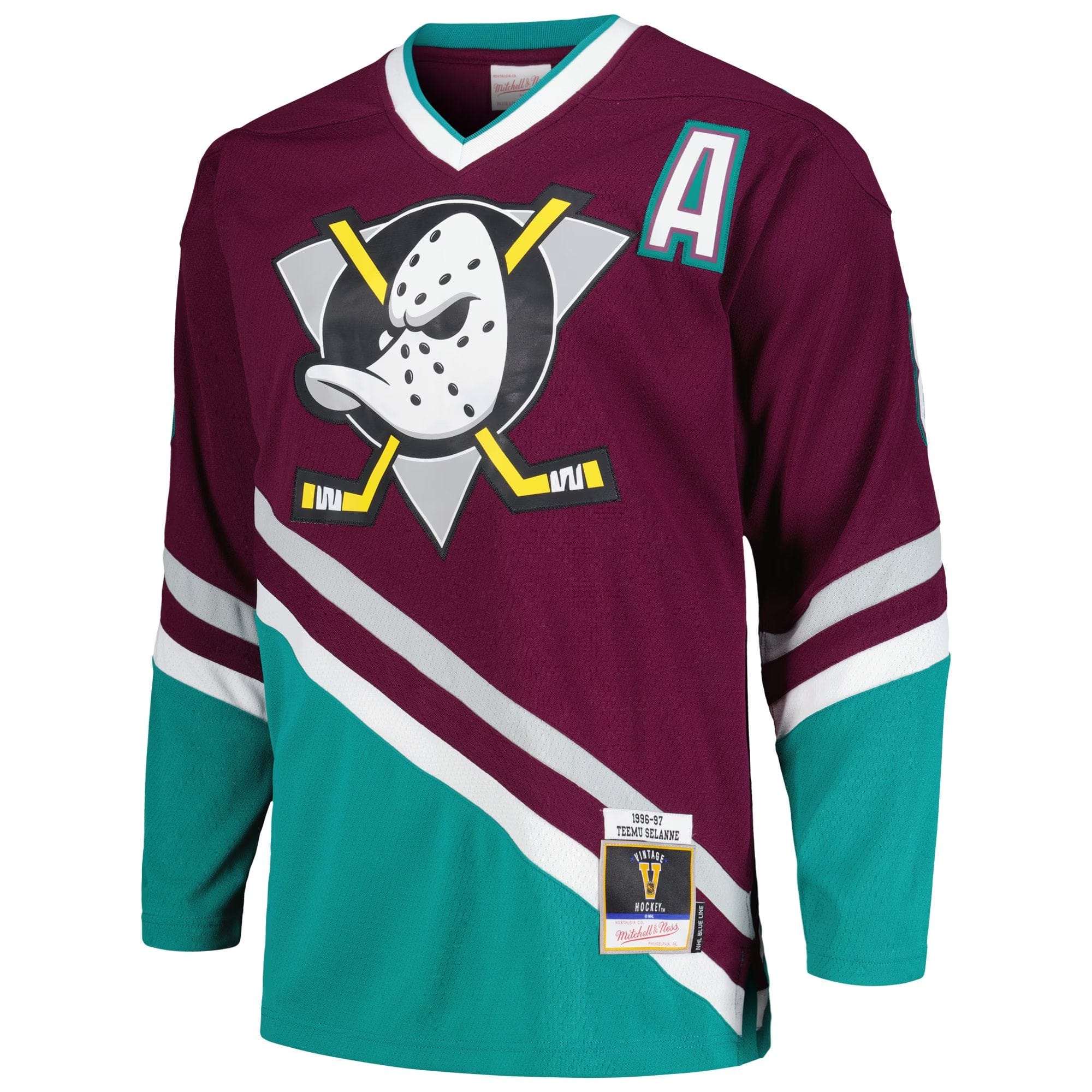 Mitchell And Ness Jerseys Teemu Selanne Anaheim Ducks Mitchell & Ness NHL 96 Blue Line Jersey