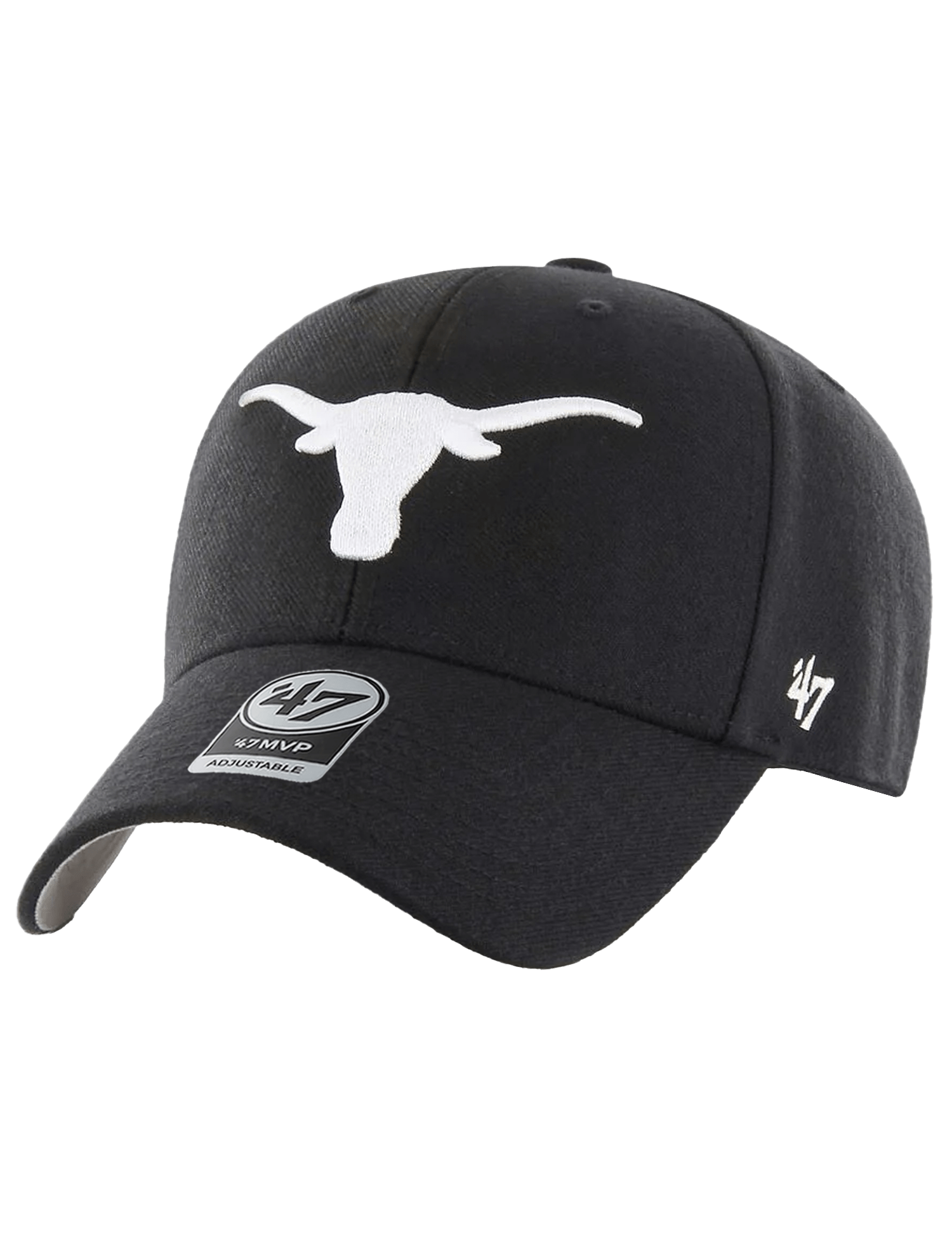 47 Brand Caps Texas Longhorns '47 NCAA Monochrome Legend MVP Adjustable Hat - Black