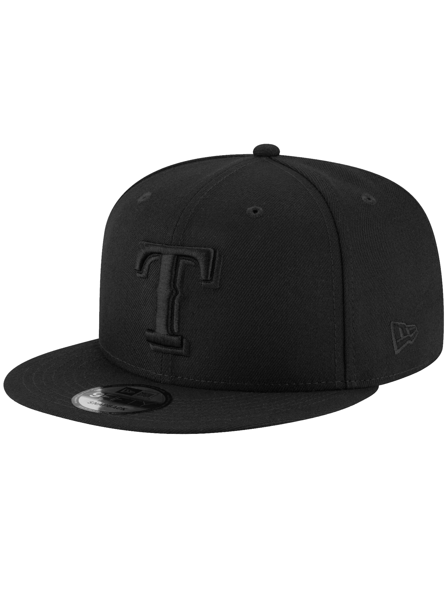 New Era Caps Texas Rangers New Era MLB Black On Black 9FIFTY Snapback Hat