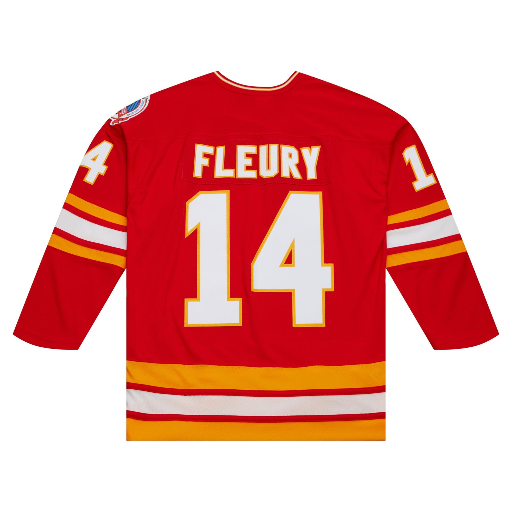 Mitchell And Ness Jerseys Theo Fleury Calgary Flames Mitchell & Ness NHL 88-89 Blue Line Jersey  - Red