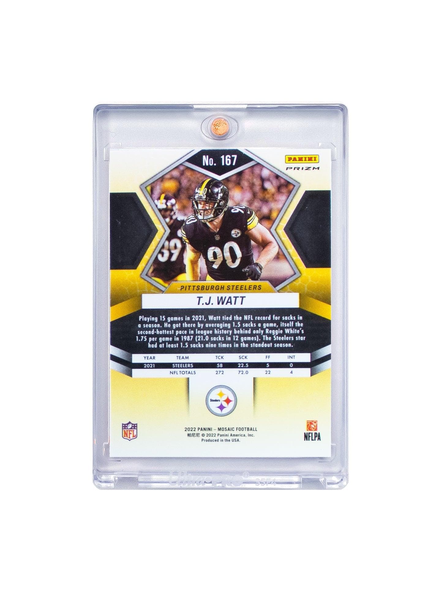 Panini Cards TJ Watt Pittsburgh Steelers Panini NFL Mosaic 22 Silver Card