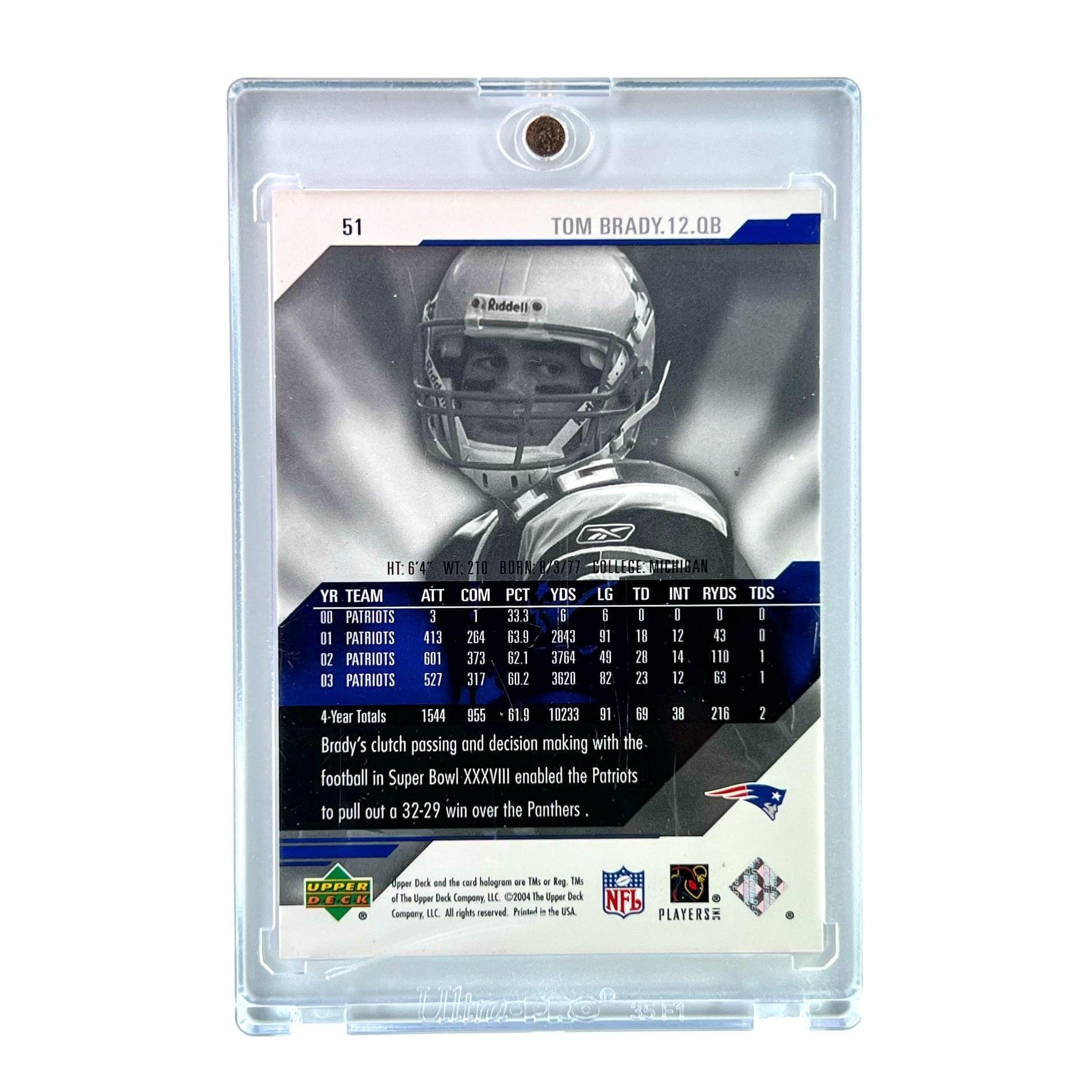 Upper Deck Cards Tom Brady New England Patriots Upper Deck NFL 04 Diamond Pro Sigs Card