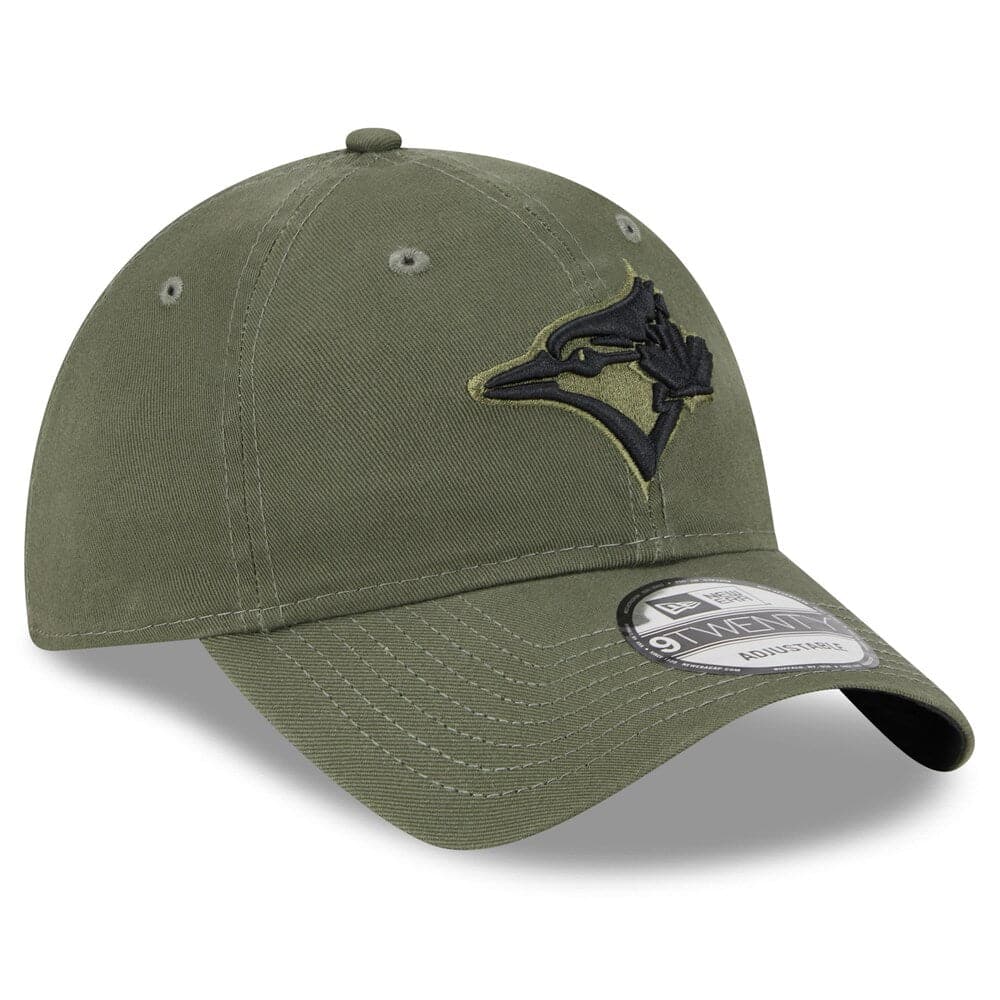 New Era Caps Toronto Blue Jays New Era MLB 2023 Armed Forces 9TWENTY Strapback Hat - Army