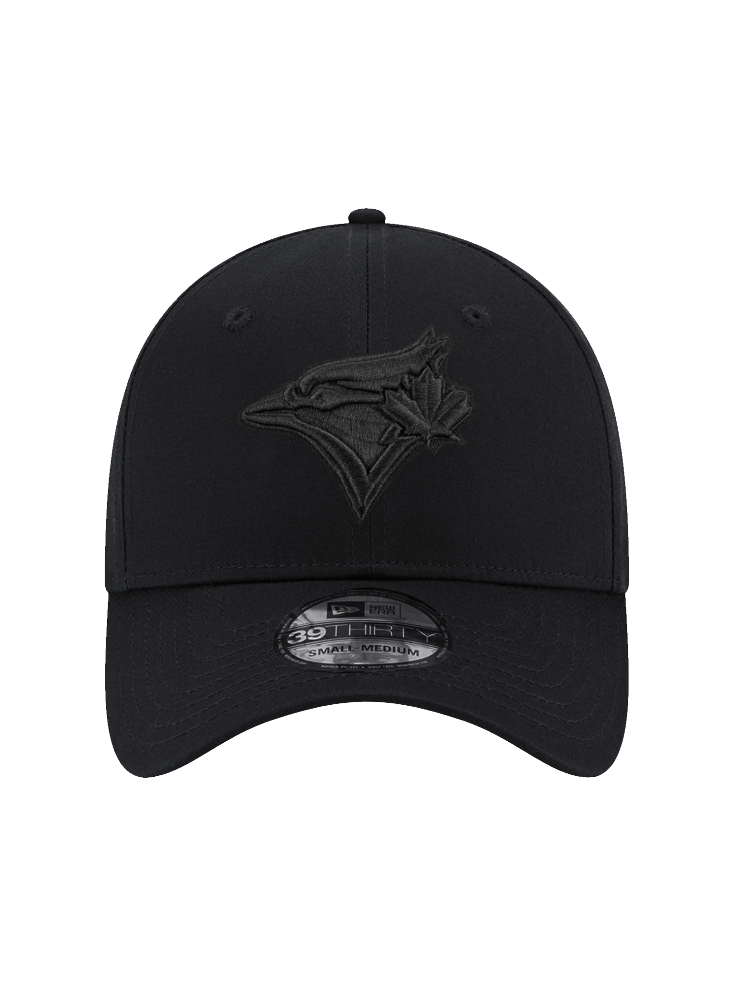 New Era Caps Toronto Blue Jays New Era MLB Black On Black 39THIRTY Stretch-Fit Hat