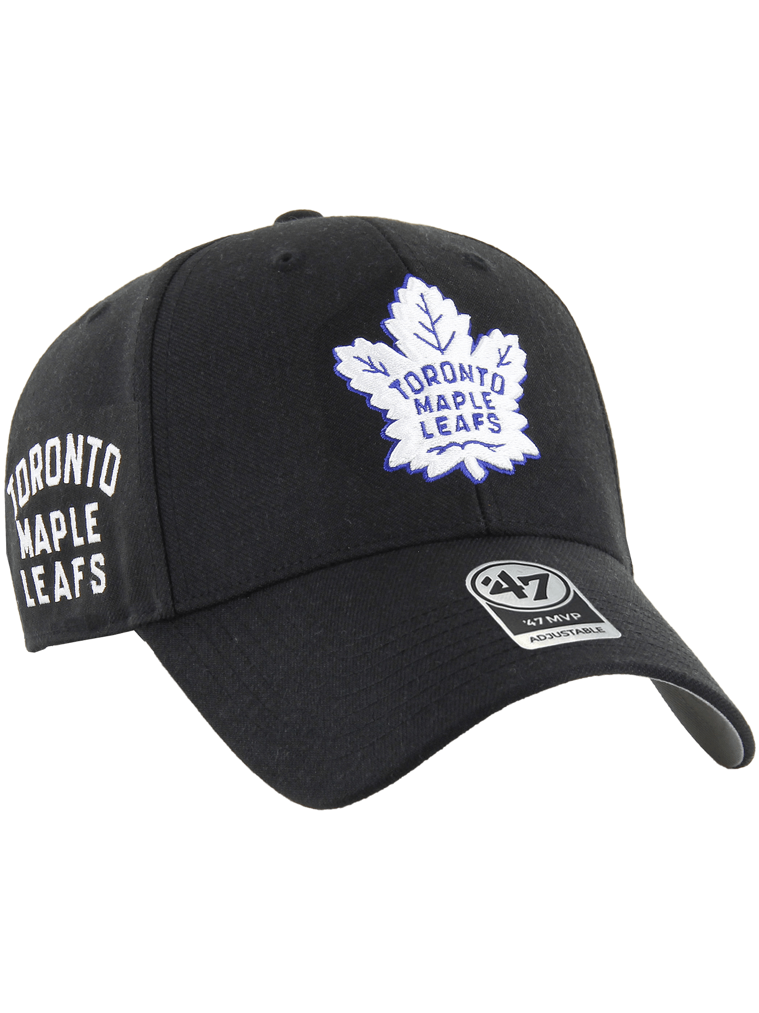 47 Brand Caps Toronto Maple Leafs '47 NHL Wordmark Hit MVP Snapback Hat - Black