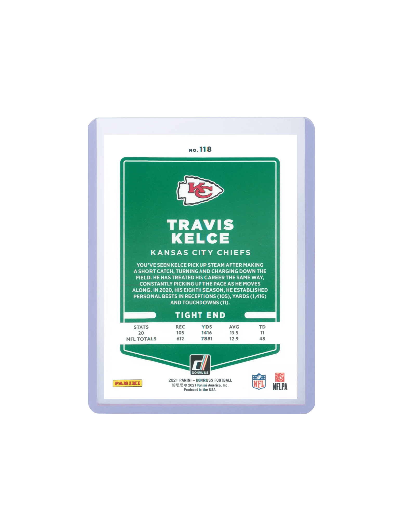 Panini Cards Travis Kelce Kansas City Chiefs Panini NFL 21 Donruss 112 Base Card