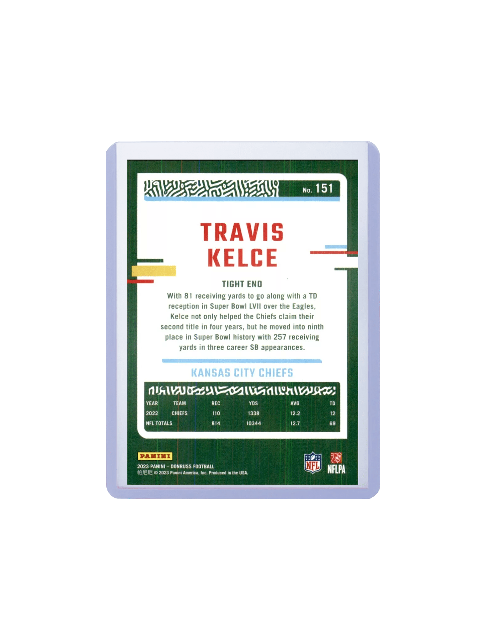 Panini Cards Travis Kelce Kansas City Chiefs Panini NFL 23-24 Donruss Card