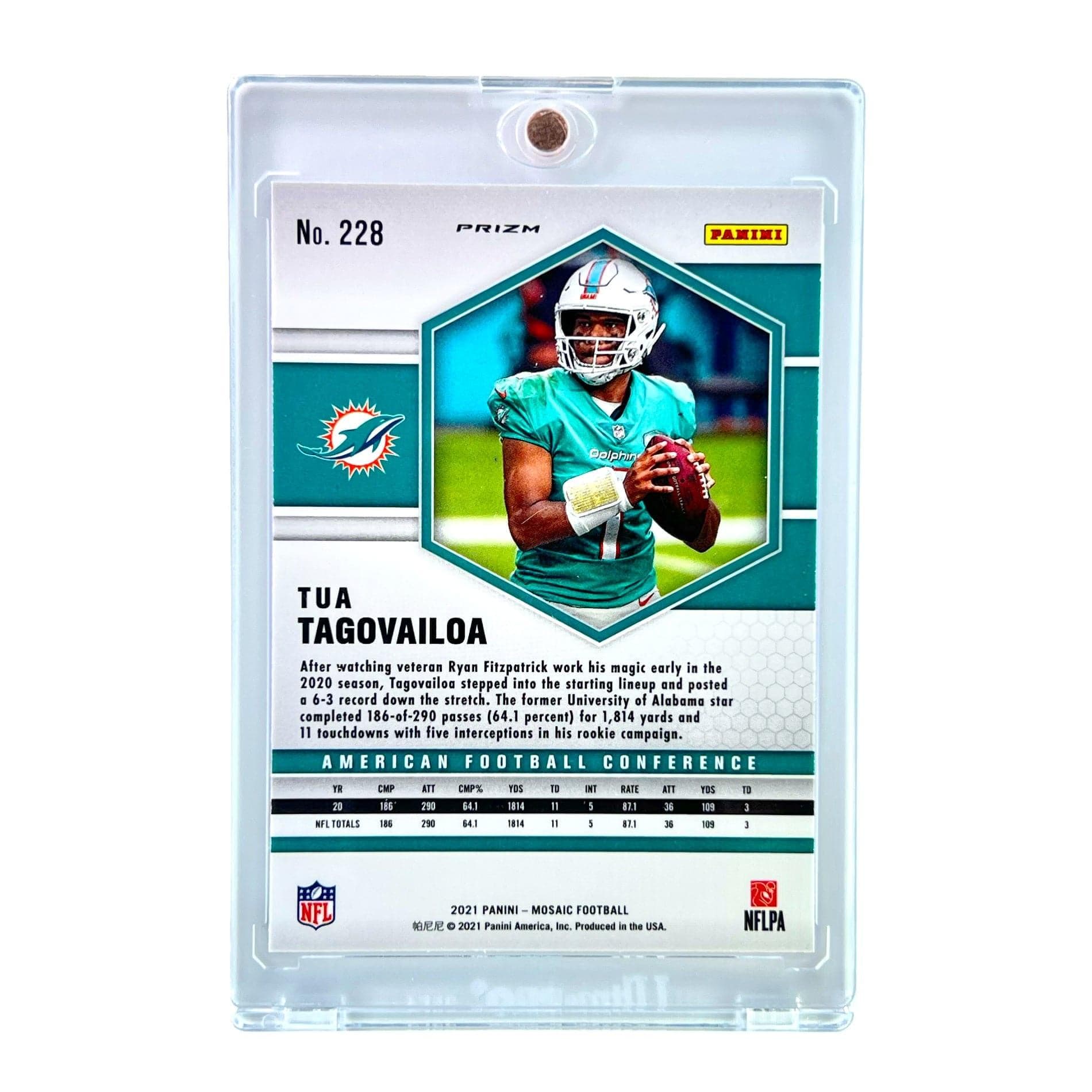 Panini Cards Tua Tagovailoa Miami Dolphins Panini NFL 21 Mosaic Silver Parallel Card