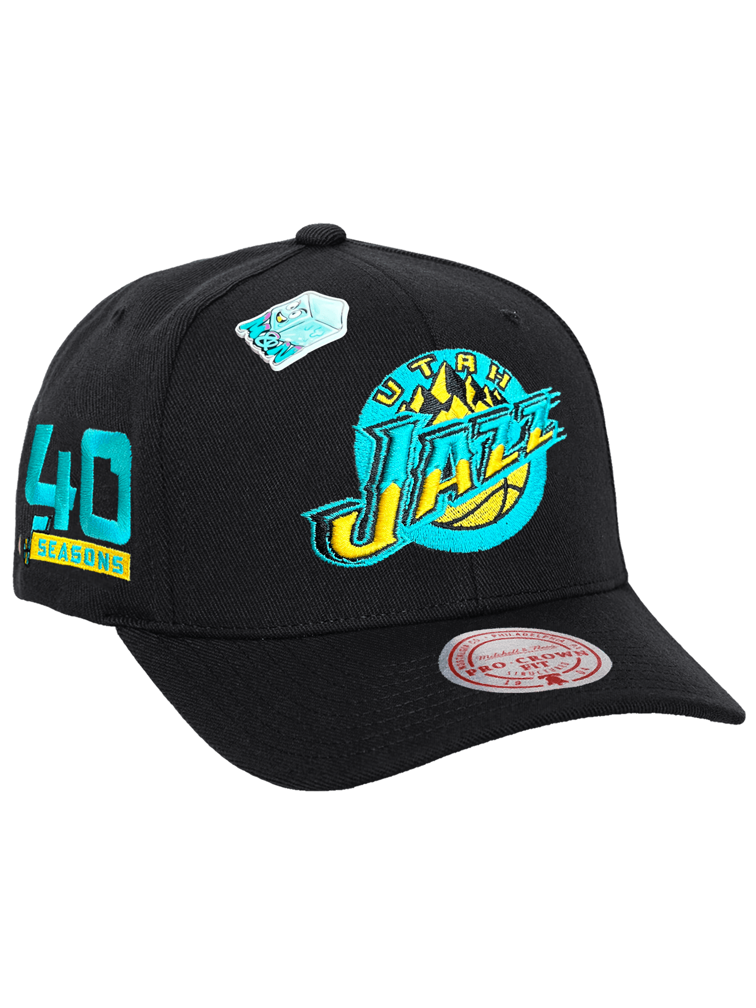 Mitchell And Ness Caps Utah Jazz Mitchell & Ness NBA Ice Cold Pro Crown Snapback Hat - Black