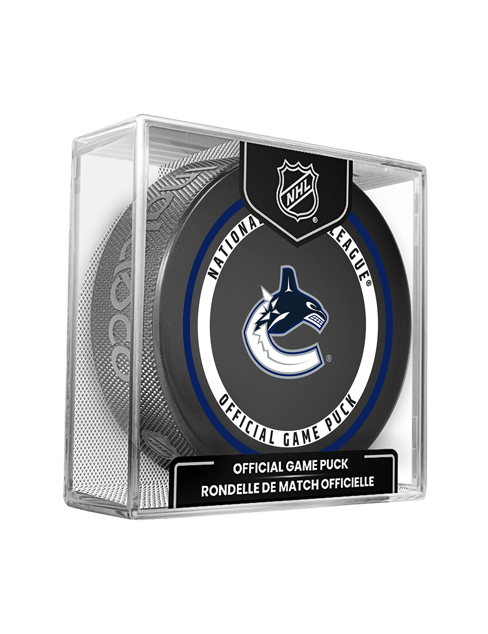 Inglasco Pucks Vancouver Canucks Inglasco NHL 26-27 Official Game Puck In Cube