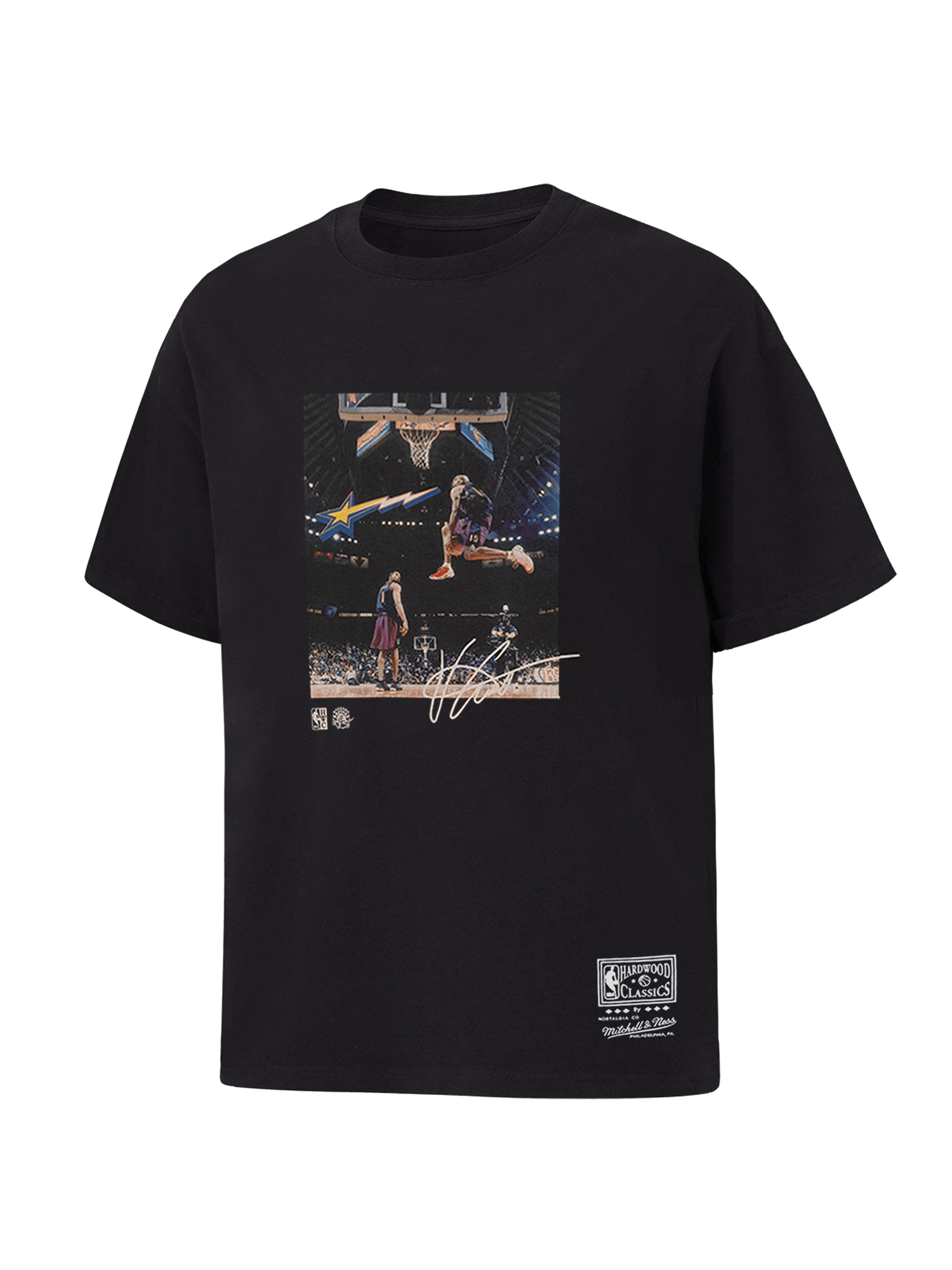 Mitchell And Ness T-Shirts Vince Carter Toronto Raptors Mitchell & Ness NBA Dunk Contest Photo Vintage T-Shirt - Faded Black