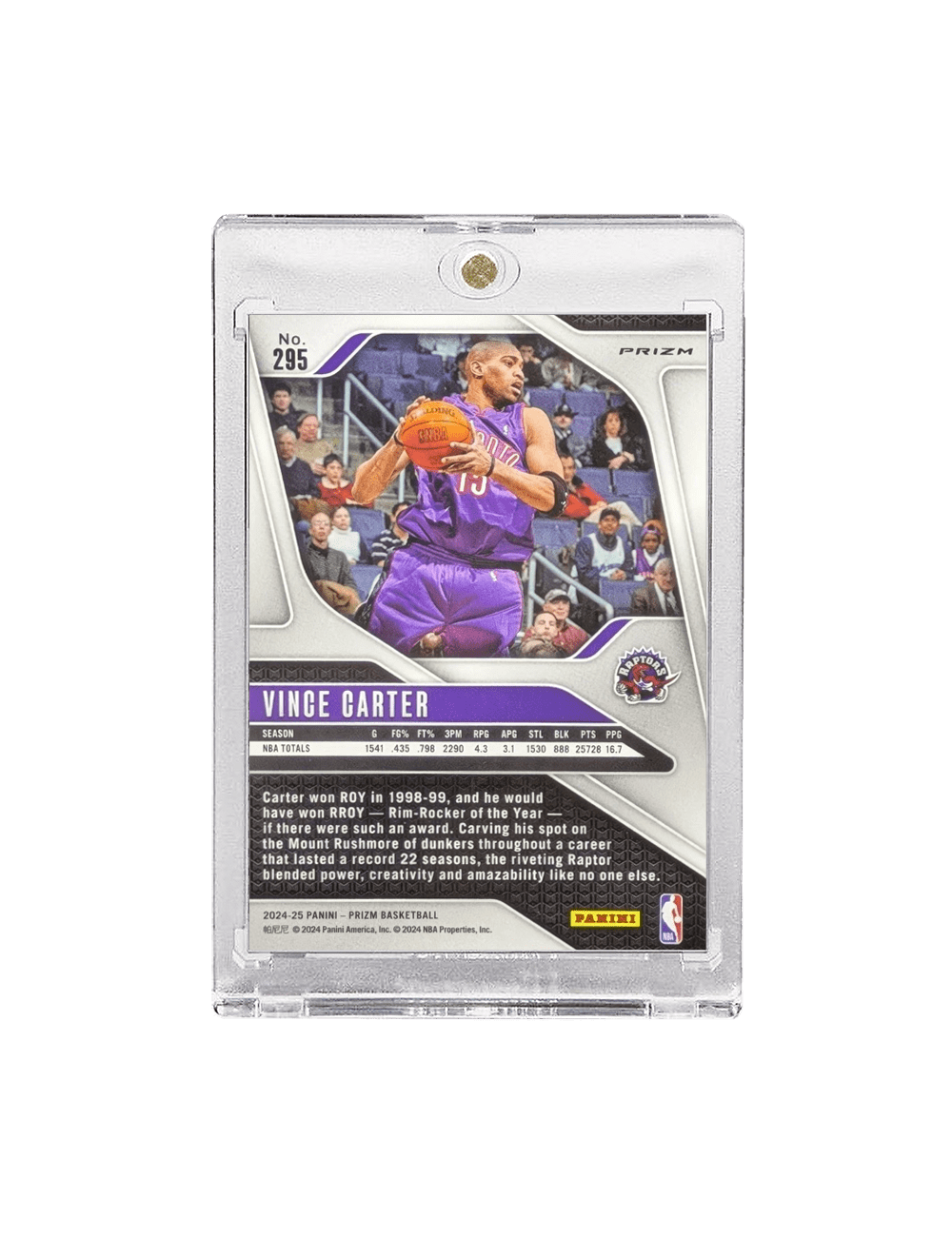Panini Cards Vince Carter Toronto Raptors Panini NBA 24-25 Prizm Silver Card