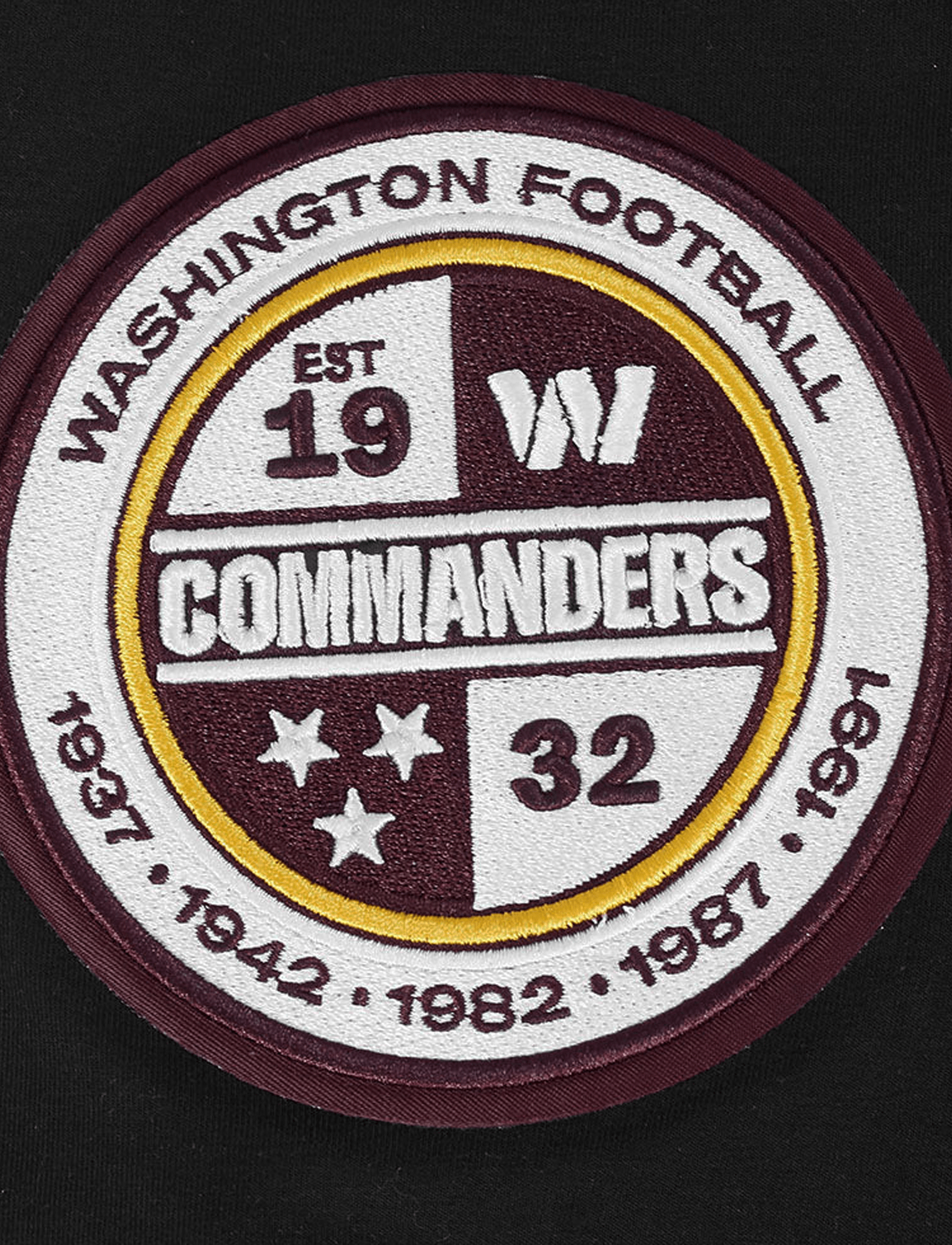Pro Standard T-Shirts Washington Commanders Pro Standard NFL Classic Chenille Flex T-Shirt - Black